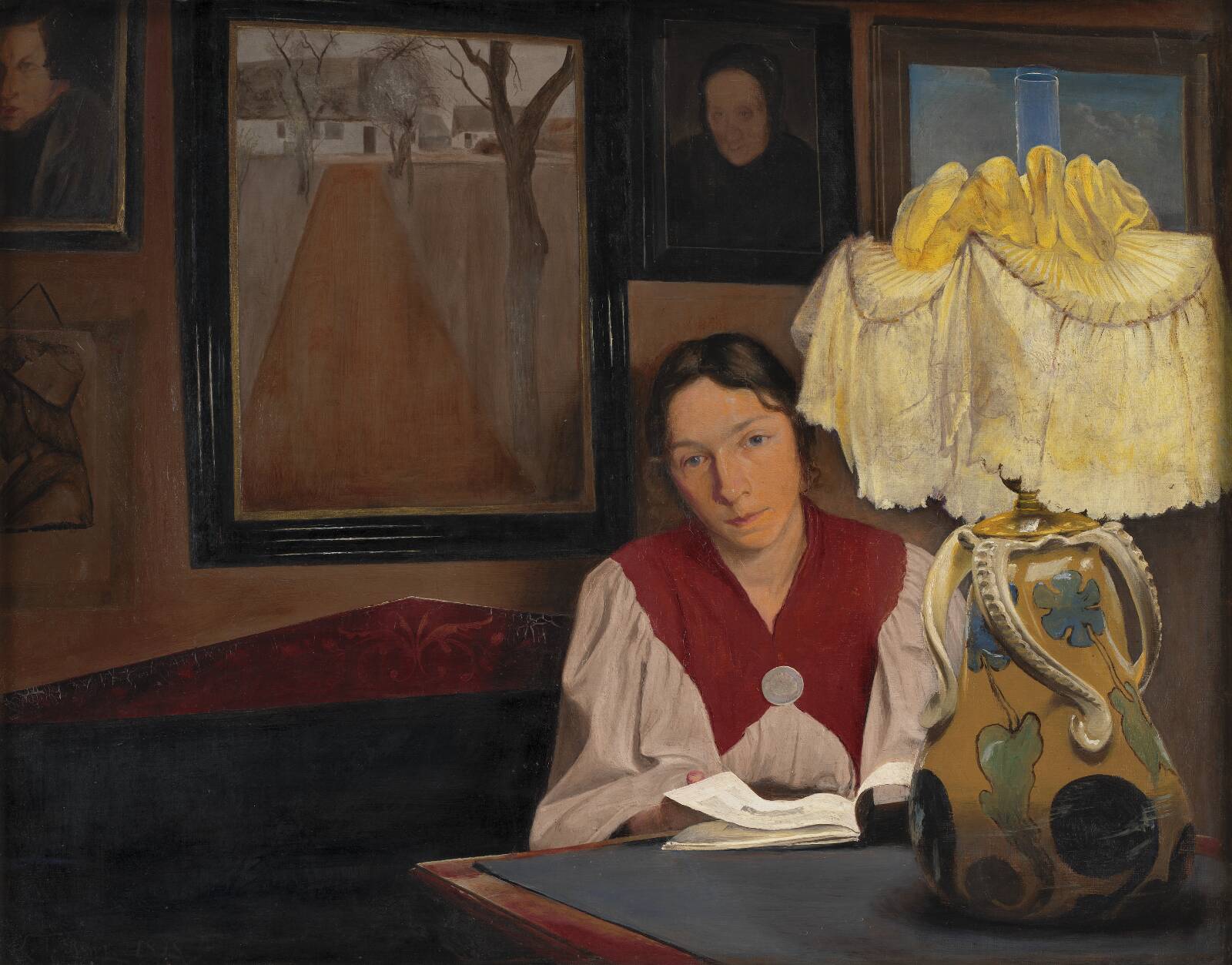 The Artist's Wife by Lamplight, by L.A. Ring, 1898