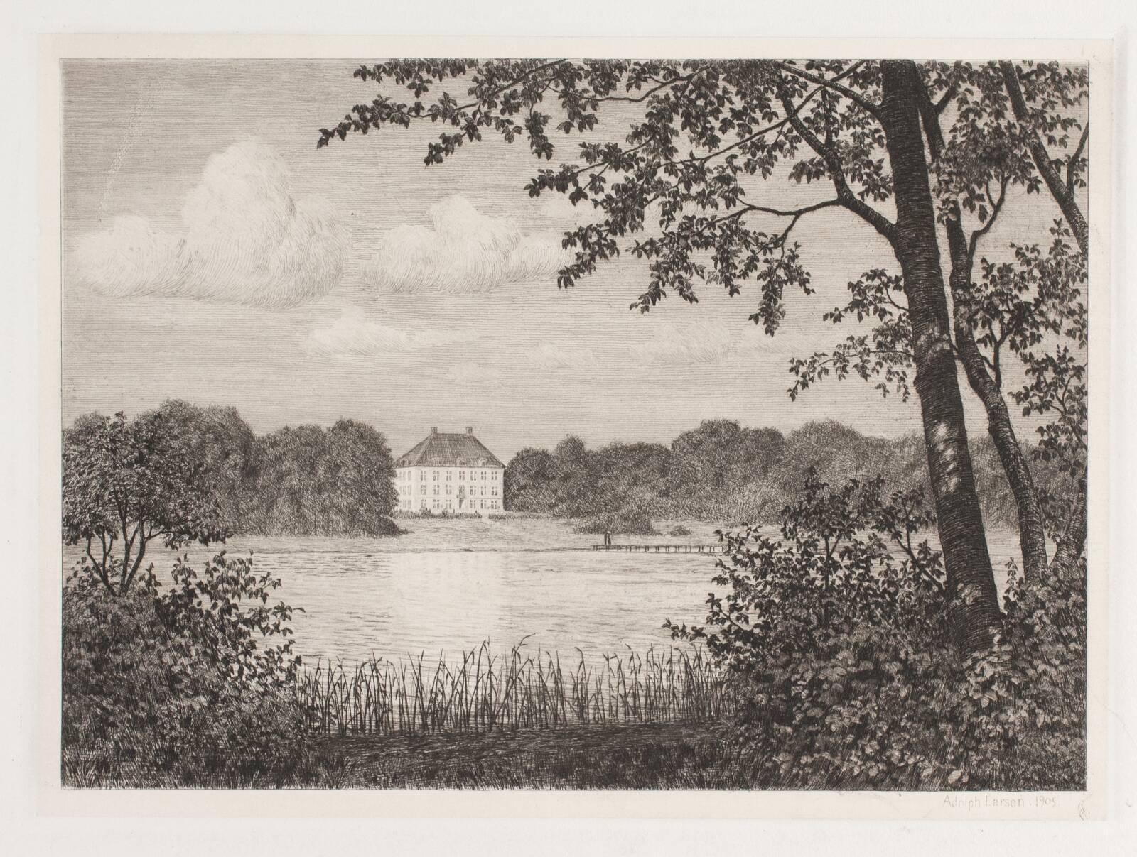 Parti ved Dronninggaard, Adolph Larsen, 1905
