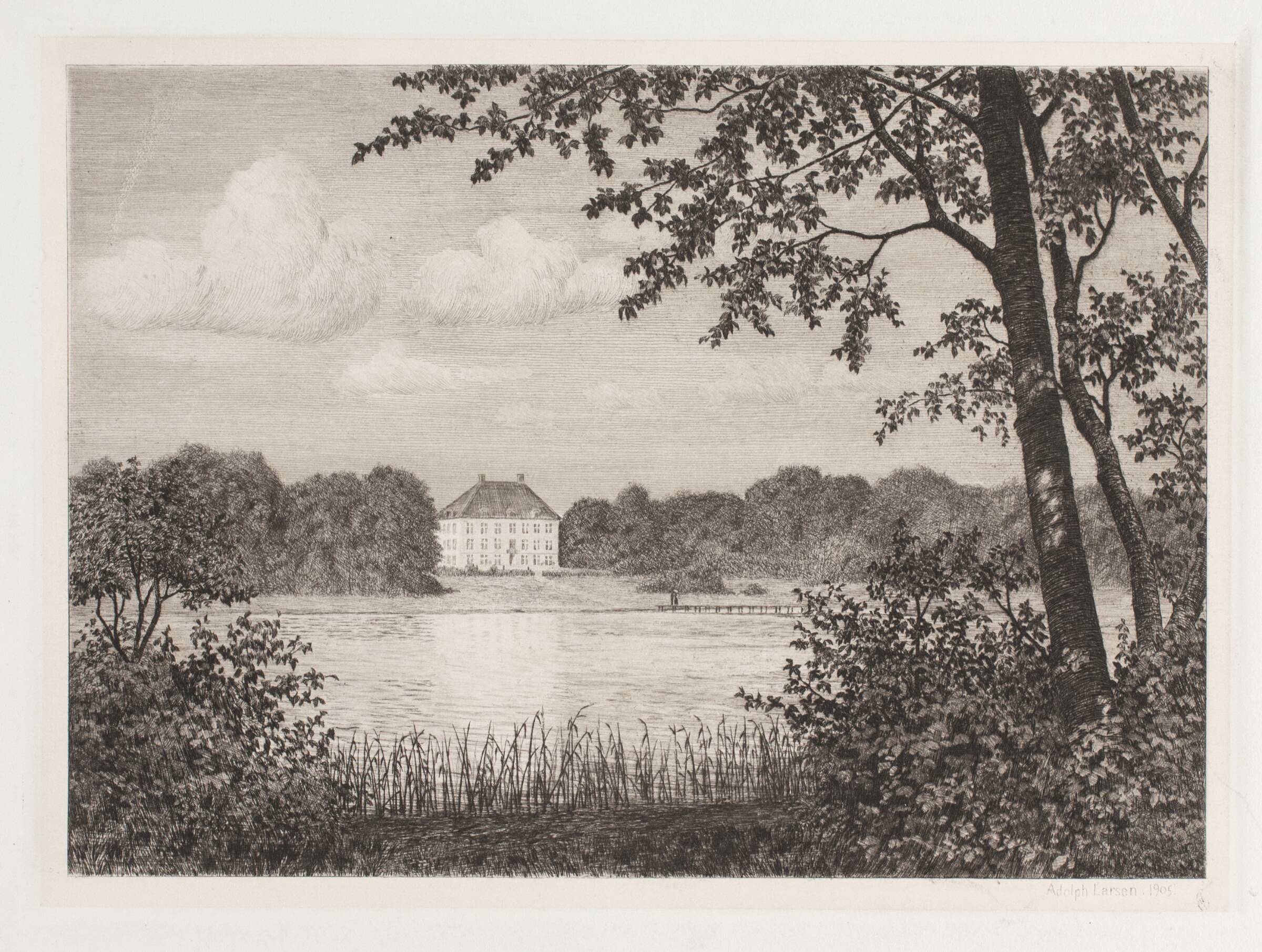 Parti ved Dronninggaard, Adolph Larsen, 1905