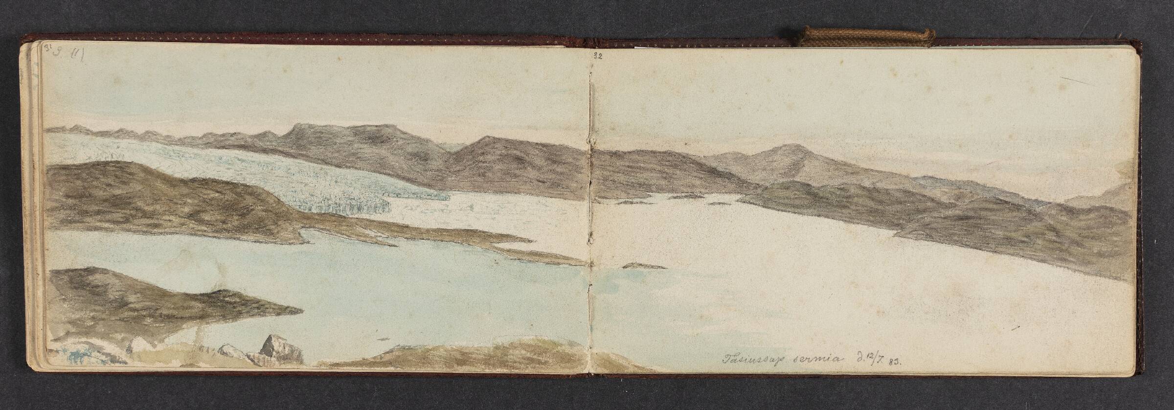 Fjeldlandskab med vand, Lars Møller, 1883