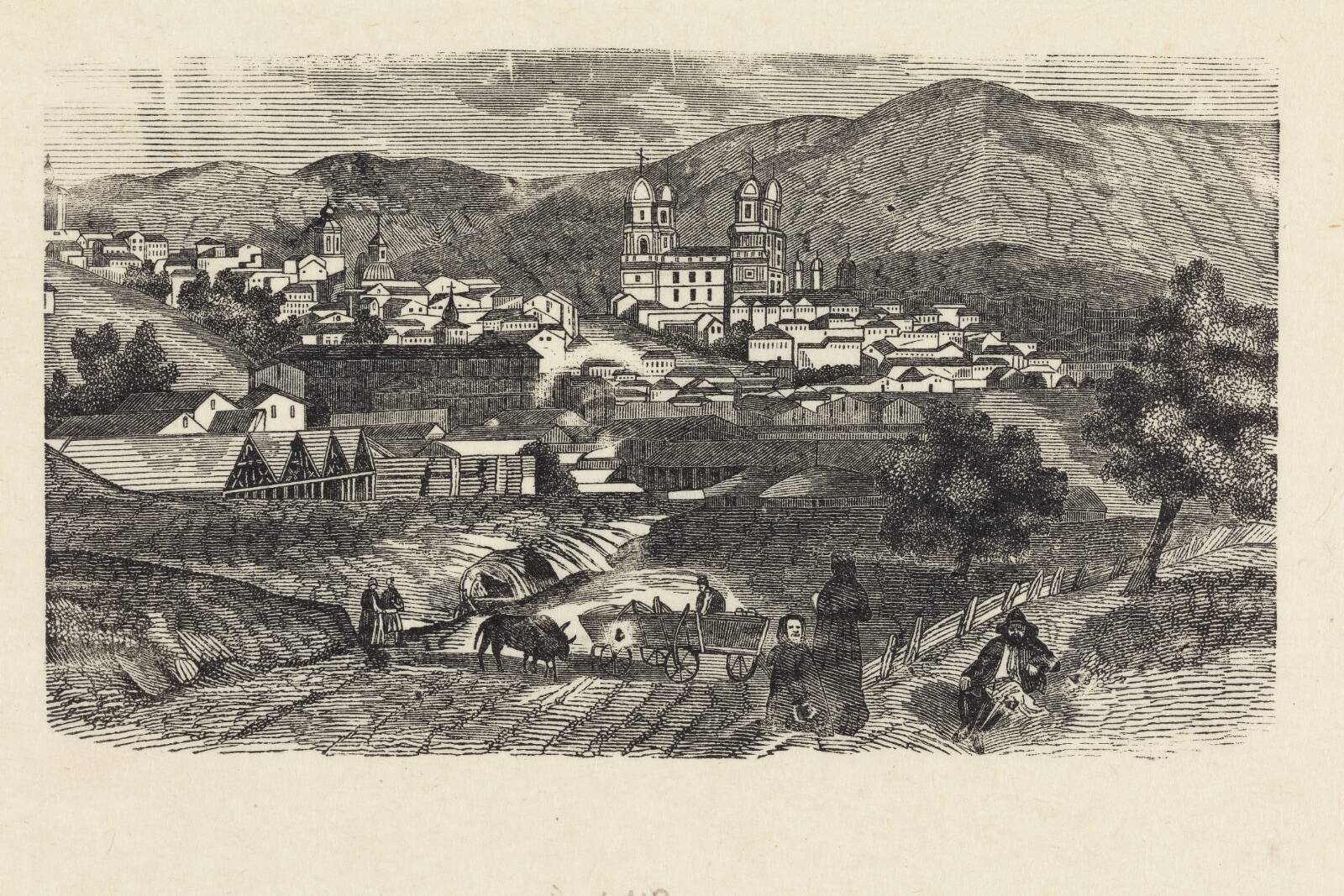 Udsigt over en by, Ubekendt, 1700-1799