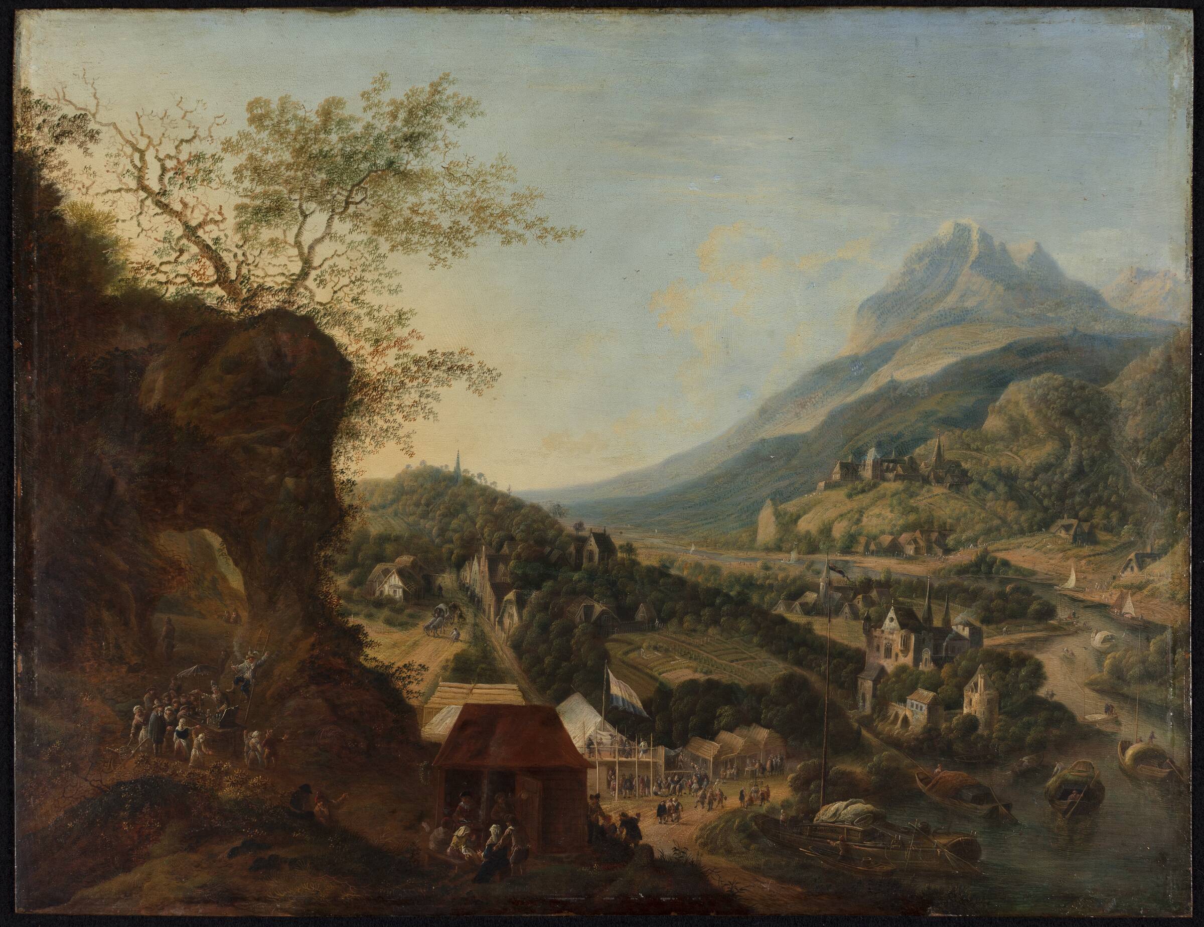 Bjerglandskab med en flod, Jan I Griffier, 1660-1718