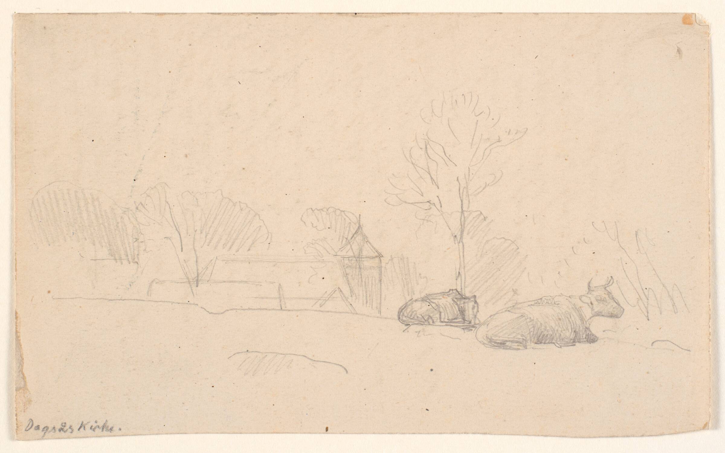 Landskab med køer, Joakim Skovgaard, 1877