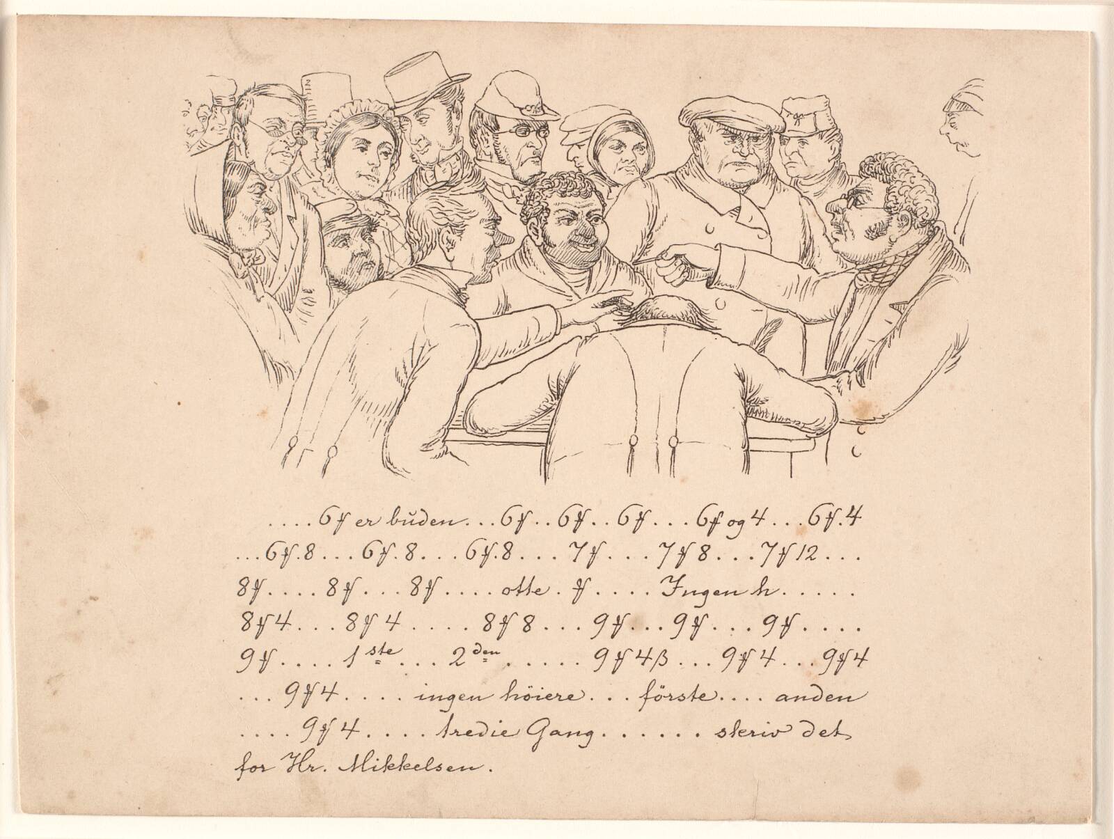 Auktionsscene, Ubekendt, 1850-1899