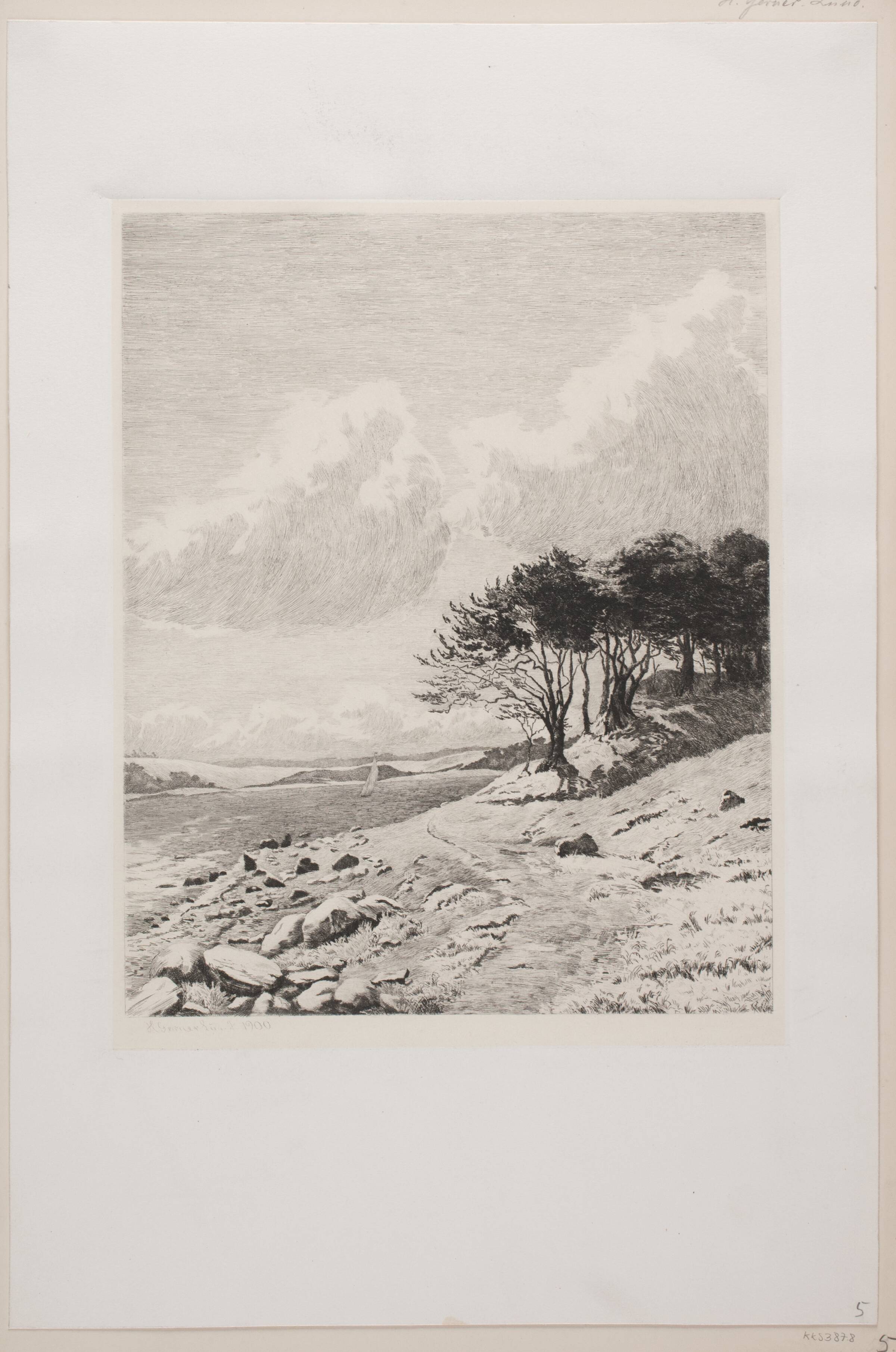 Landskab ved Isefjord, H. Gerner Lund, 1900