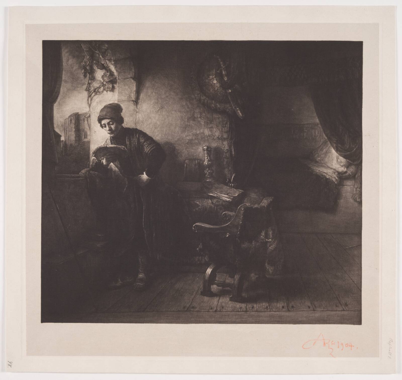 Ung læsende mand, Albert Repholtz, 1904