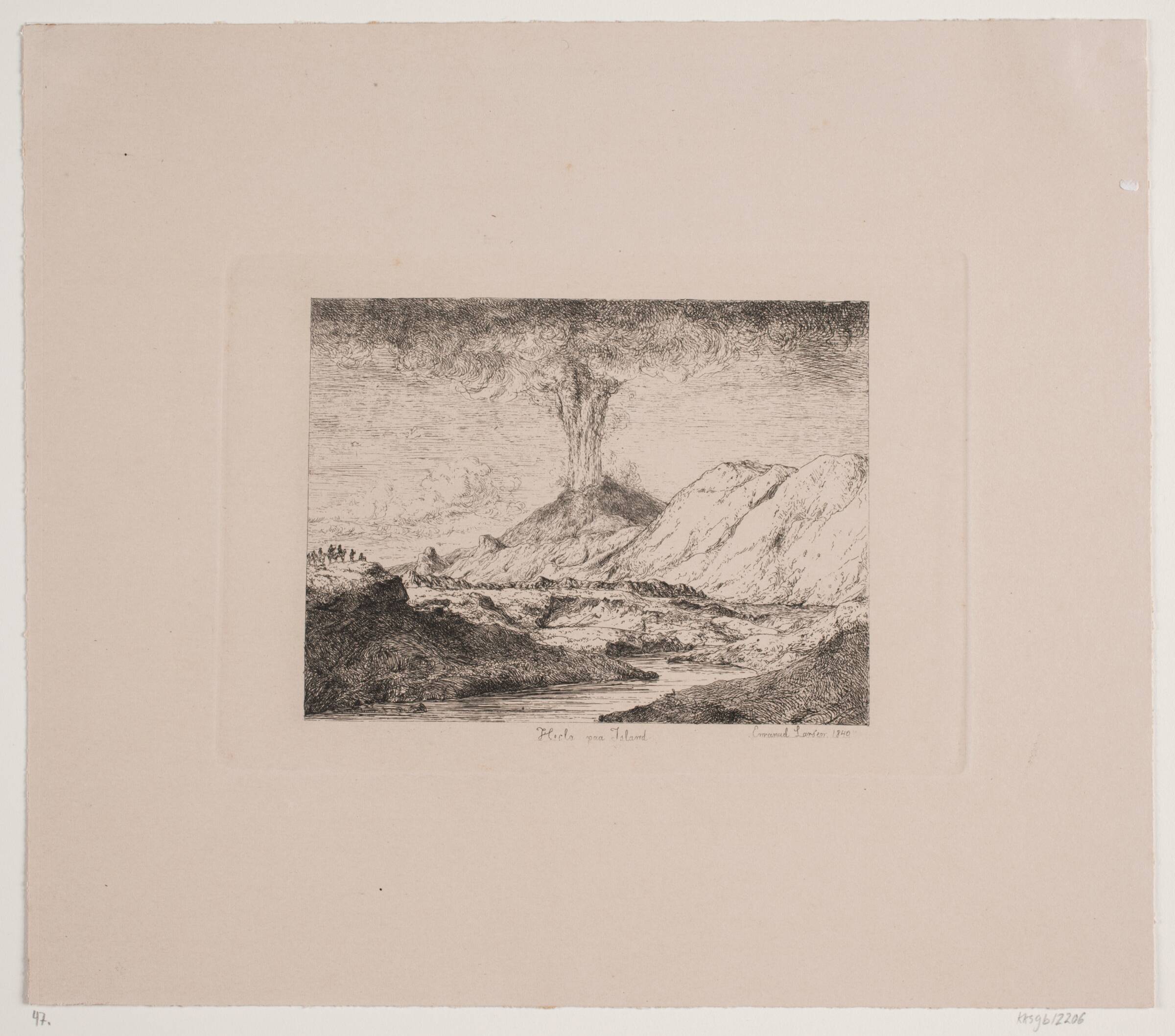 Hekla på Island, Emanuel Larsen, 1849