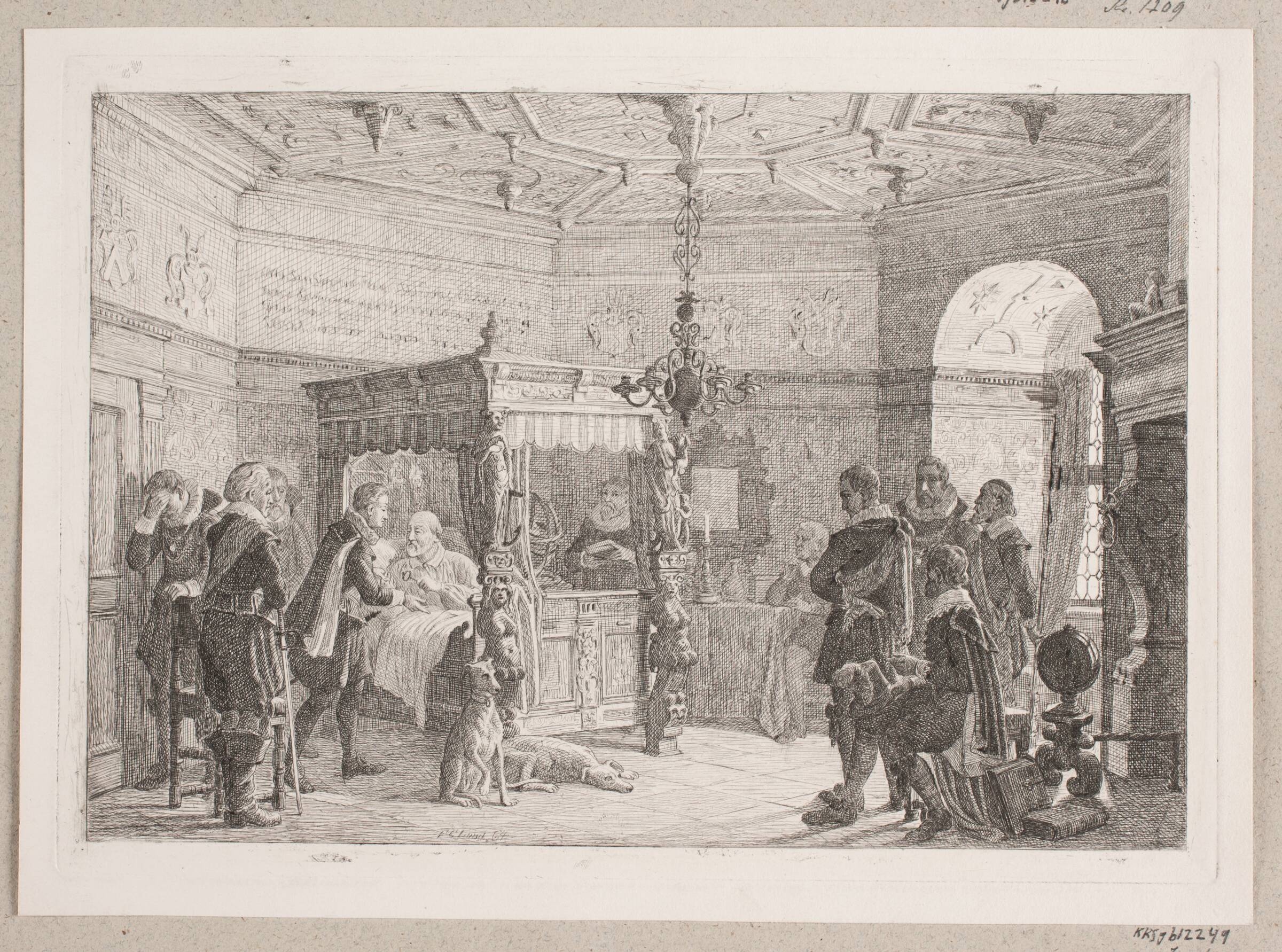 Kansler Niels Kaas' død, F.C. Lund, 1864