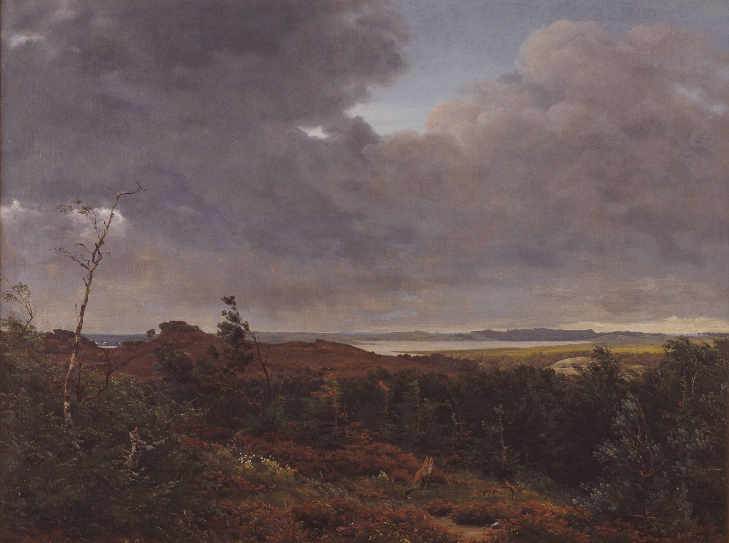 Udsigt mod Frederiksværk fra Tisvilde Skov, P.C. Skovgaard, 1839