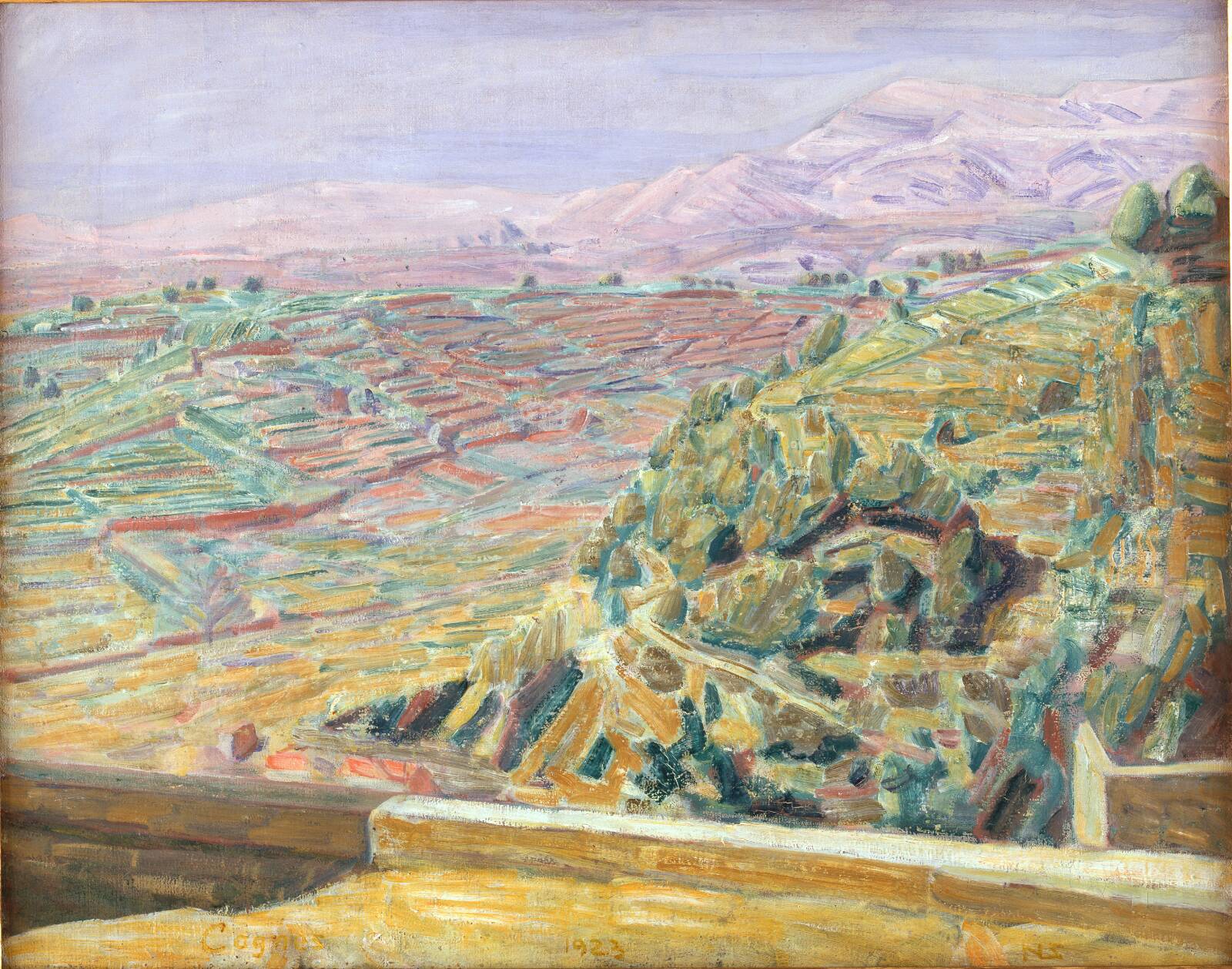 Udsigt fra Slotspladsen, Cagnes, by Niels Larsen Stevns, 1923