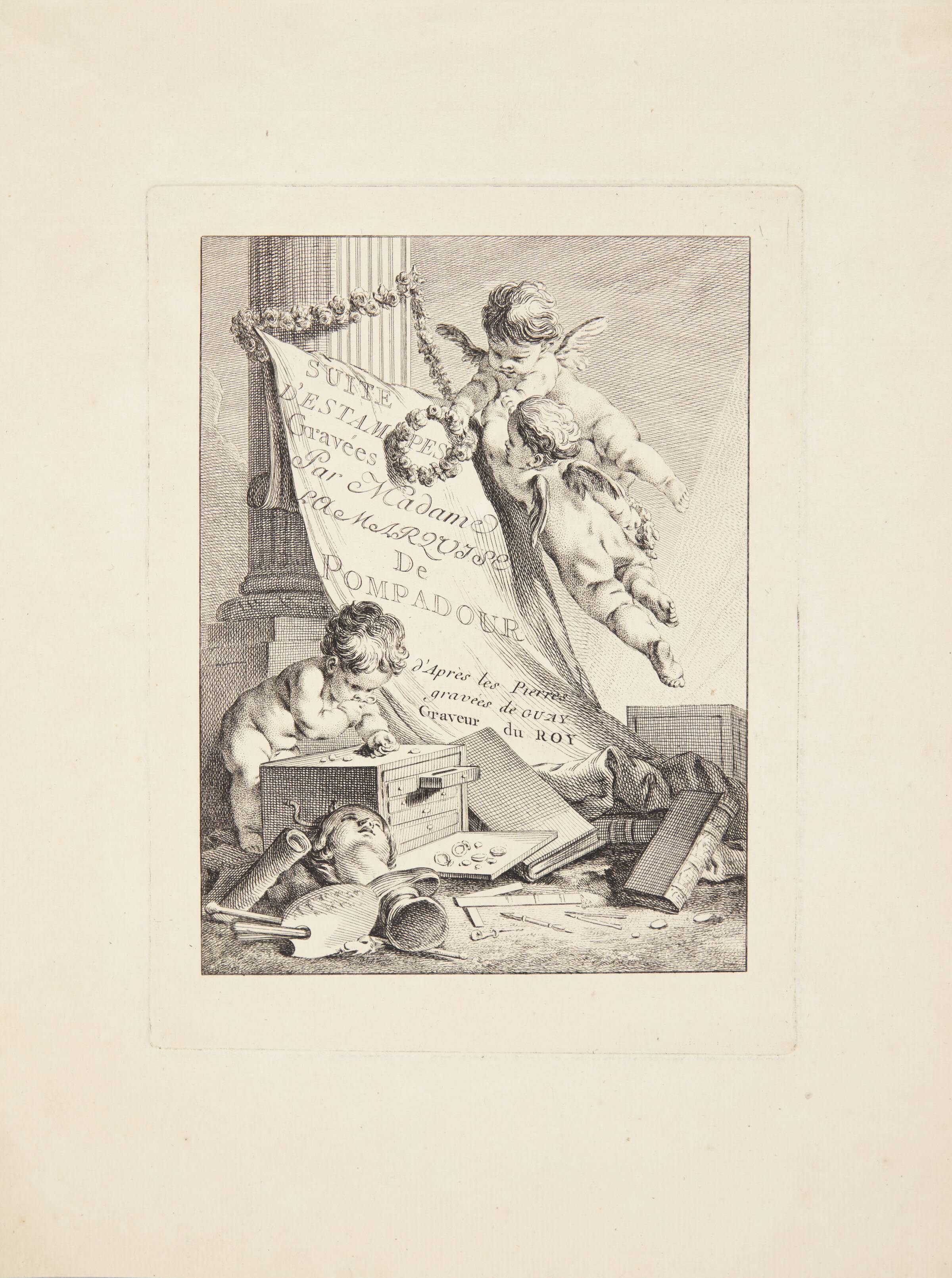 Titelblad til "Suite d'Estampes Gravées Par Madame la Marquise de Pompadour ...", Madame de Pompadour, 1753-1757