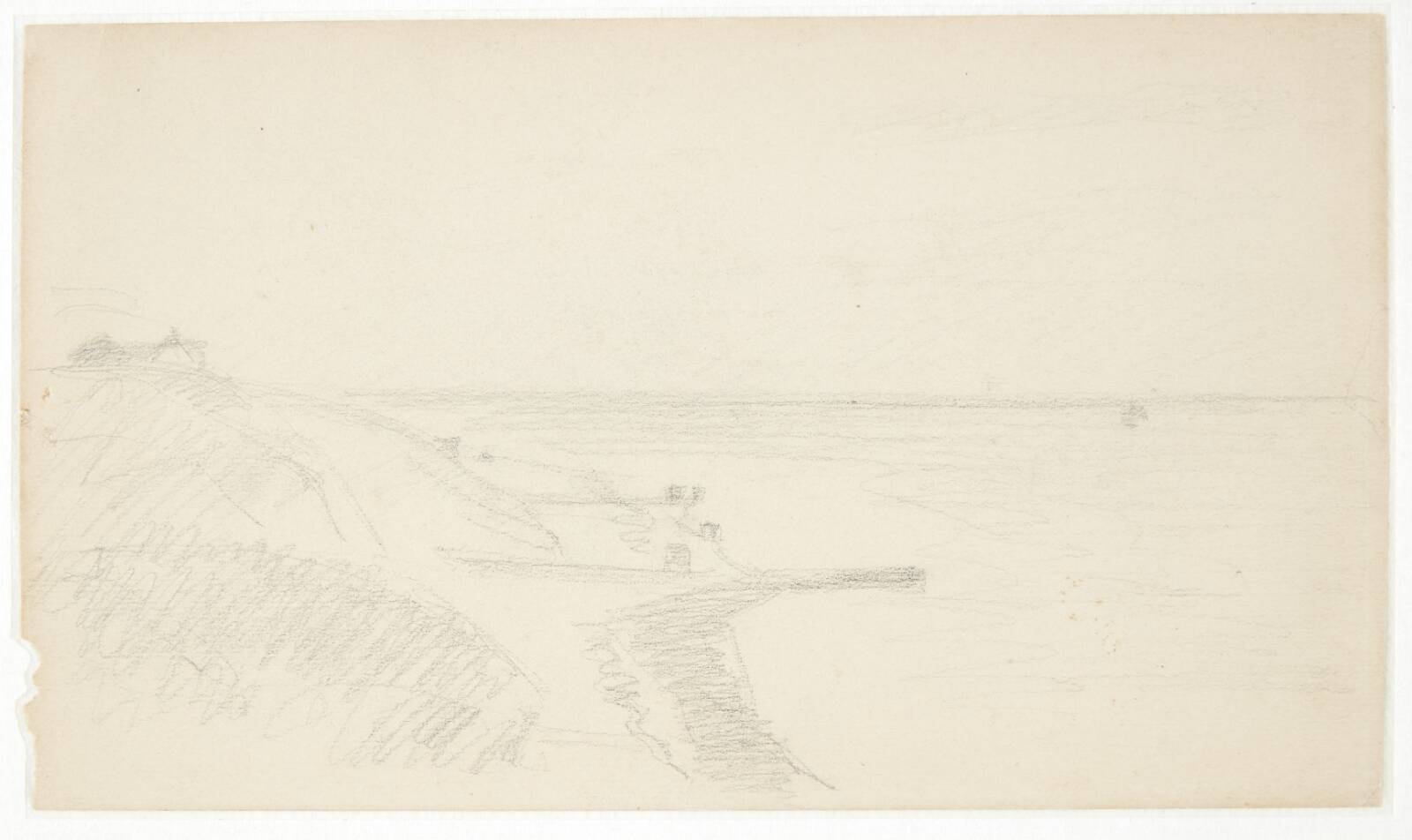 Kystlandskab med mole, Albert Gottschalk, 1866-1906