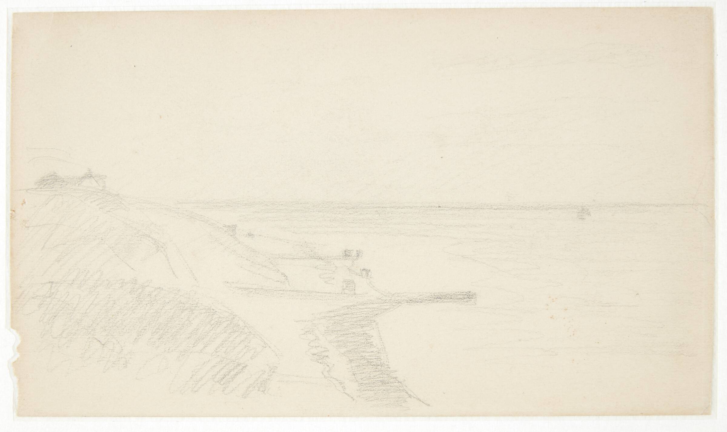 Kystlandskab med mole, Albert Gottschalk, 1866-1906