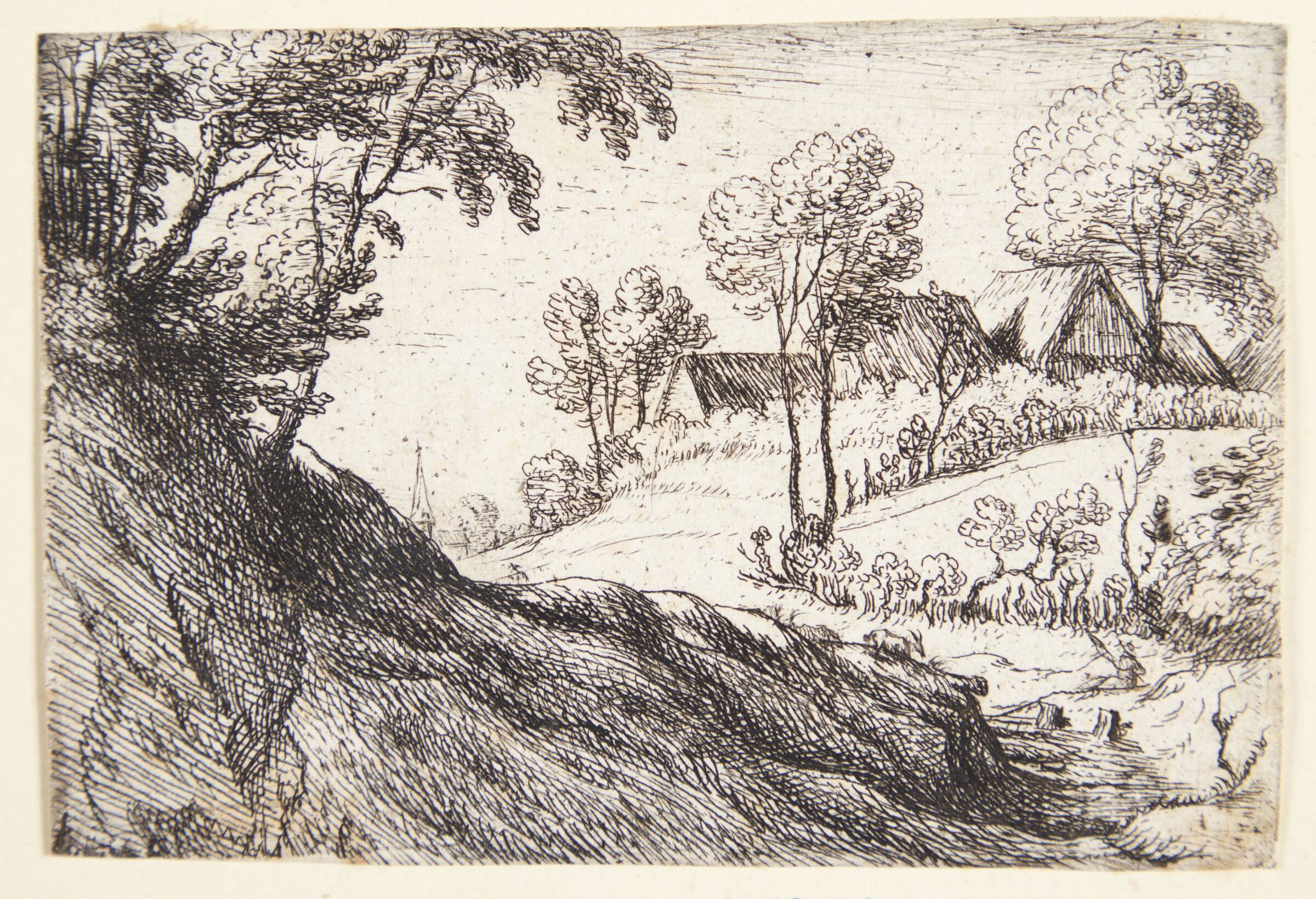 Landsby på toppen af en bakke, Lodewijk de Vadder, 1605-1655