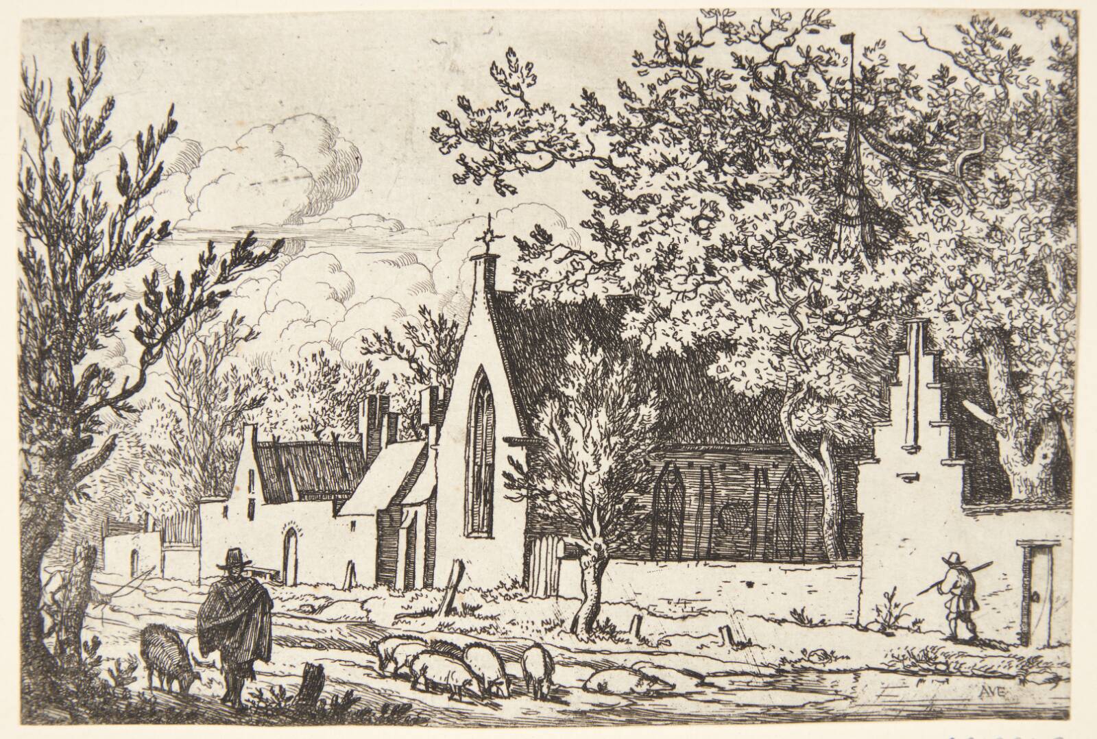 Grise ved et kapel, Allaert van Everdingen, 1621-1675
