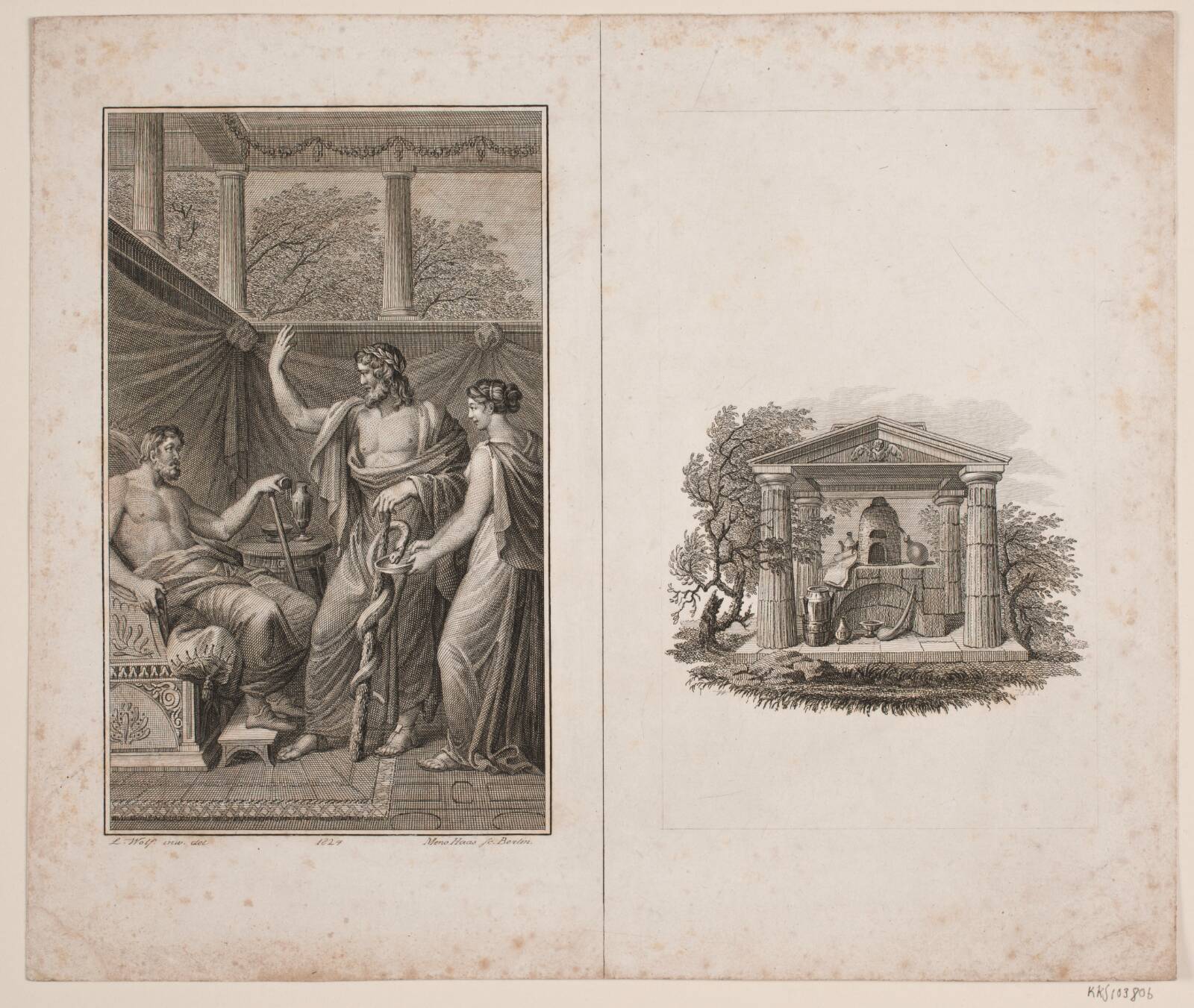 Illustration og vignet, Meno Haas, 1824