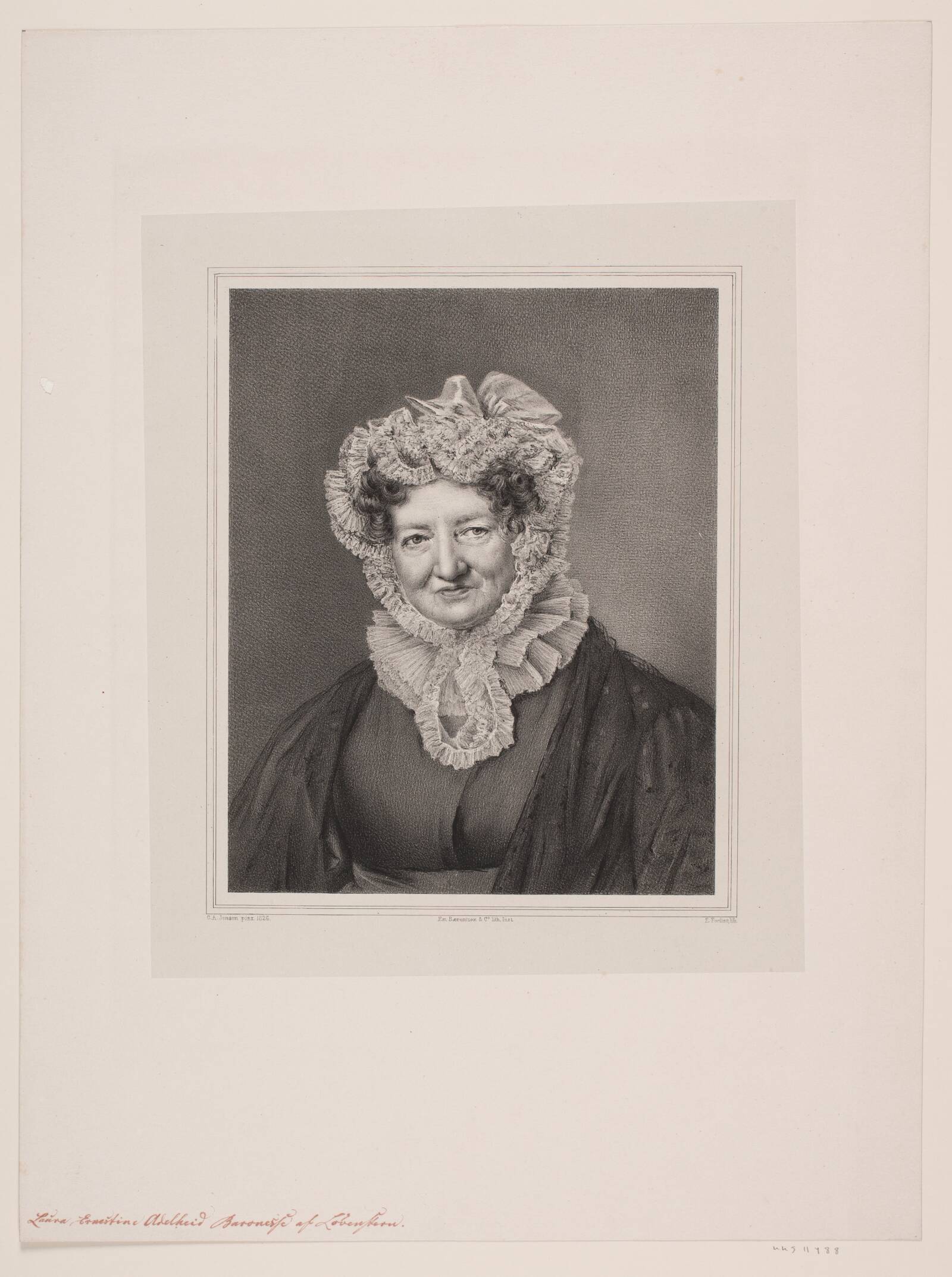 Klosterfrøken Wilhelmine Löwenstern, Edvard Fortling, 1826