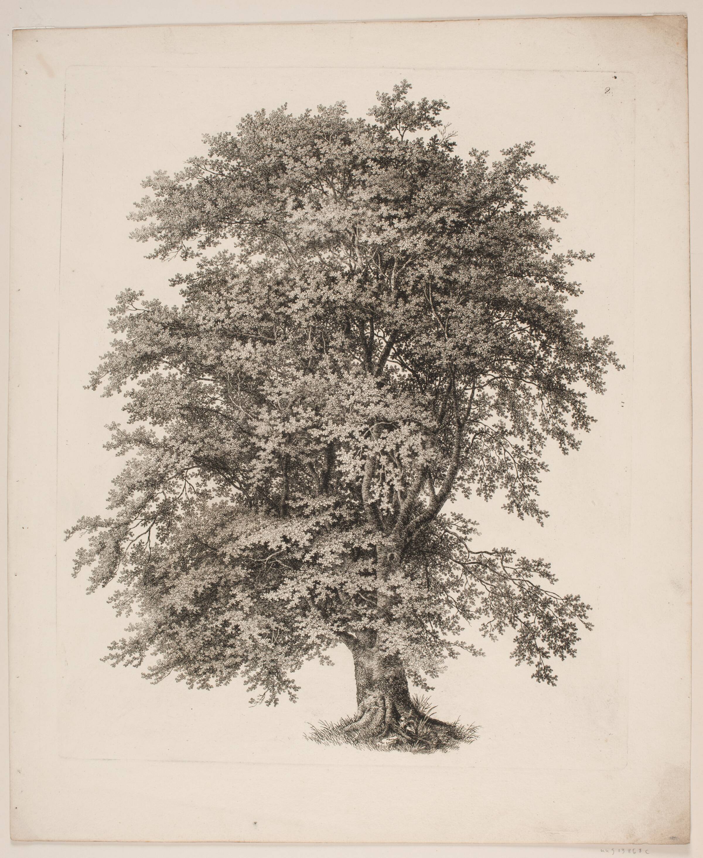 "Studier efter Naturen med Hensyn til Landskabstegning af S.H. Petersen", nr. 2, Søren Henrik Petersen, 1816