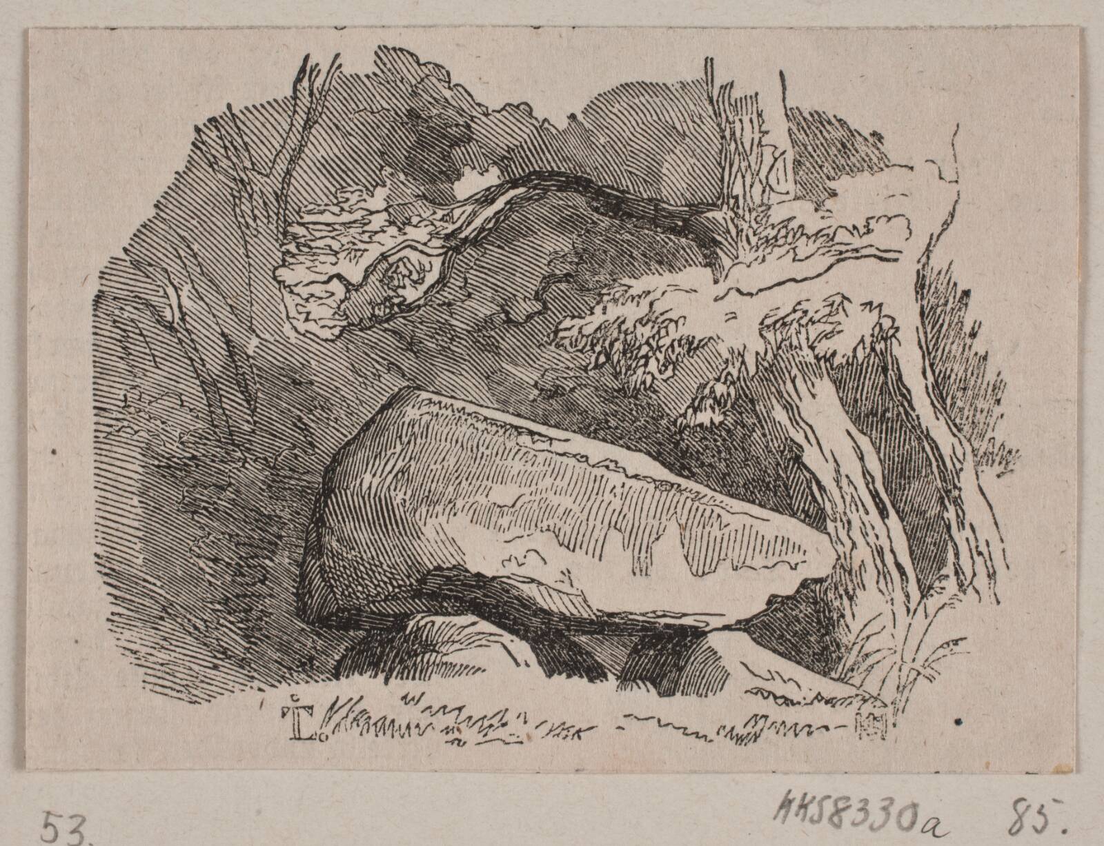 Illustration til "Steenmonumenter", H.C. Henneberg, 1843