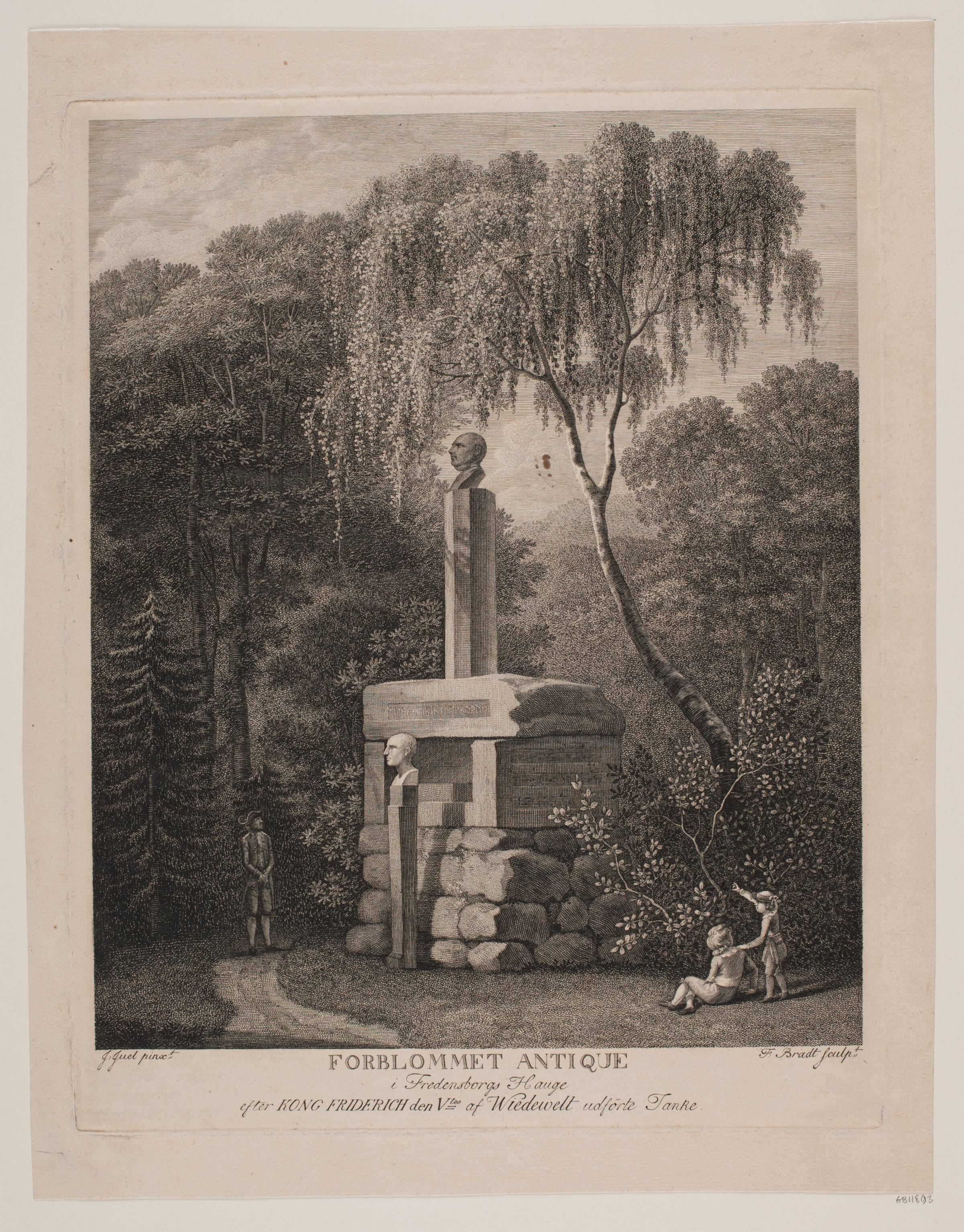 Forblommet antik i Fredensborg Have, Bradt, F.L., 1747-1829