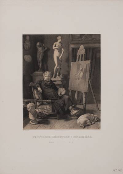Professor Lorentzen i sit atelier