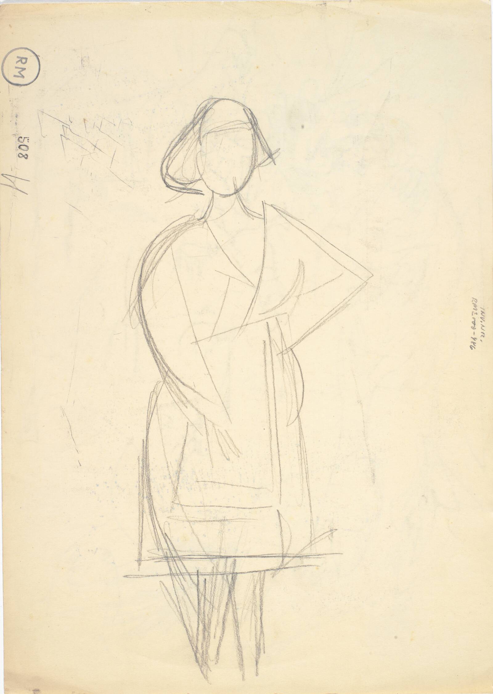 Studie af stående kvinde, Richard Mortensen, 1941-1943