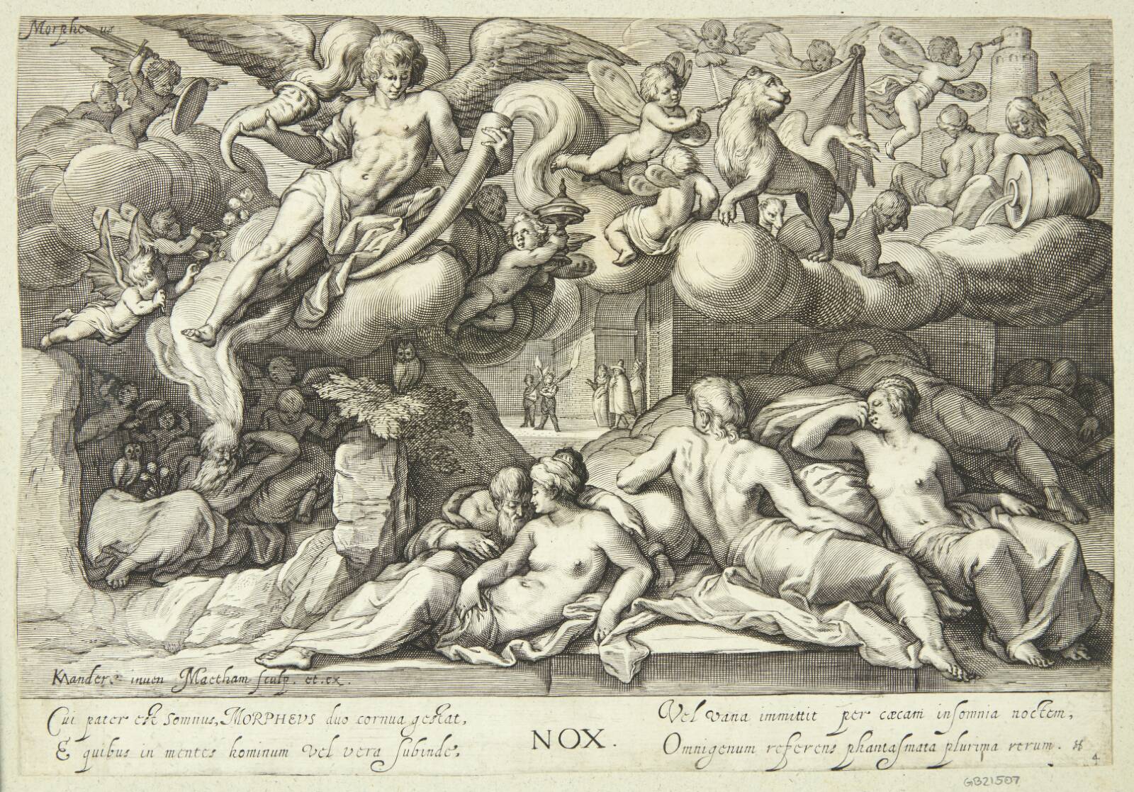 Nat, Morfeus' tid, Jacob Matham, 1601-1605