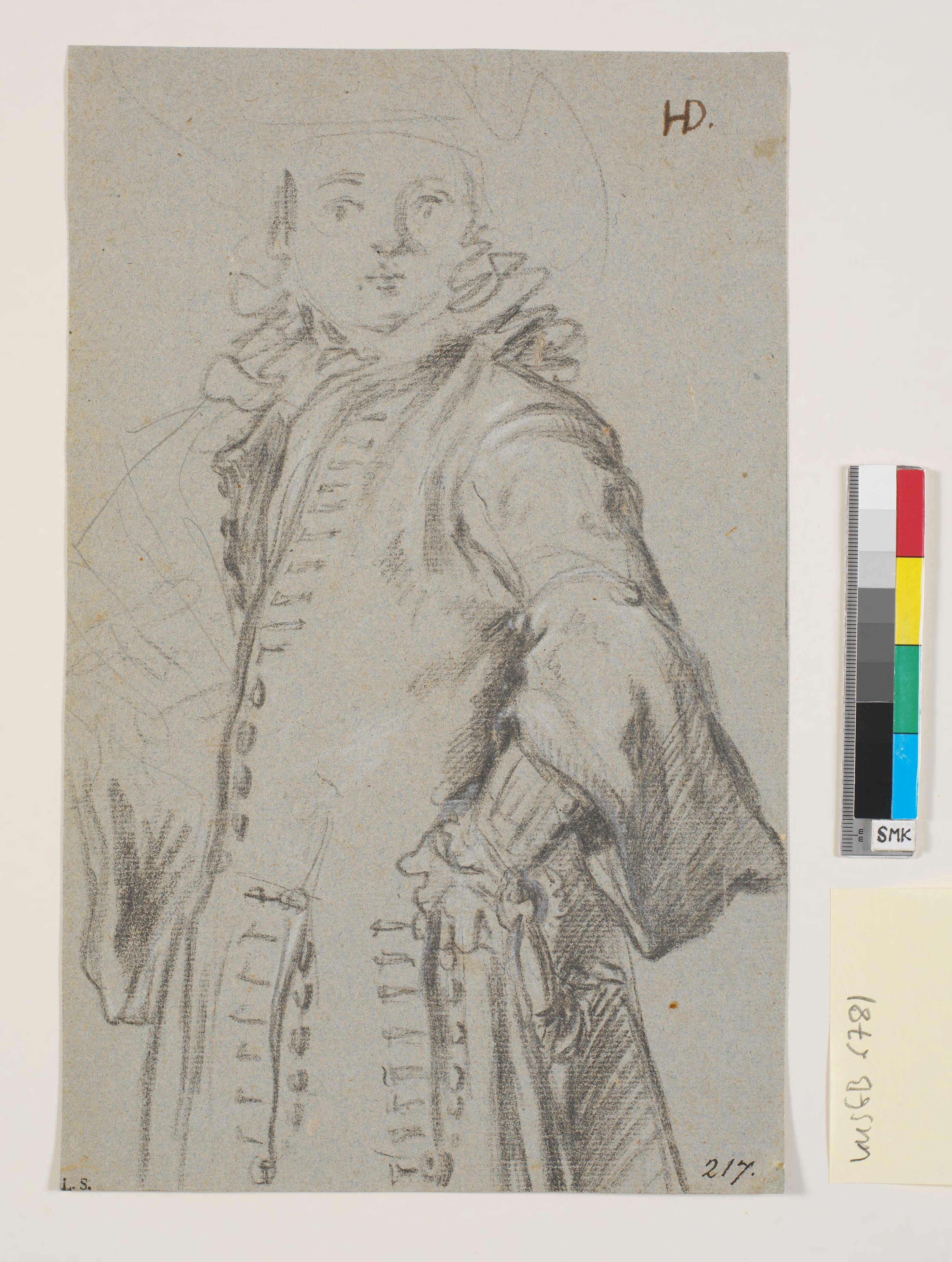 Studie til et mandsportræt, 3/4 figur