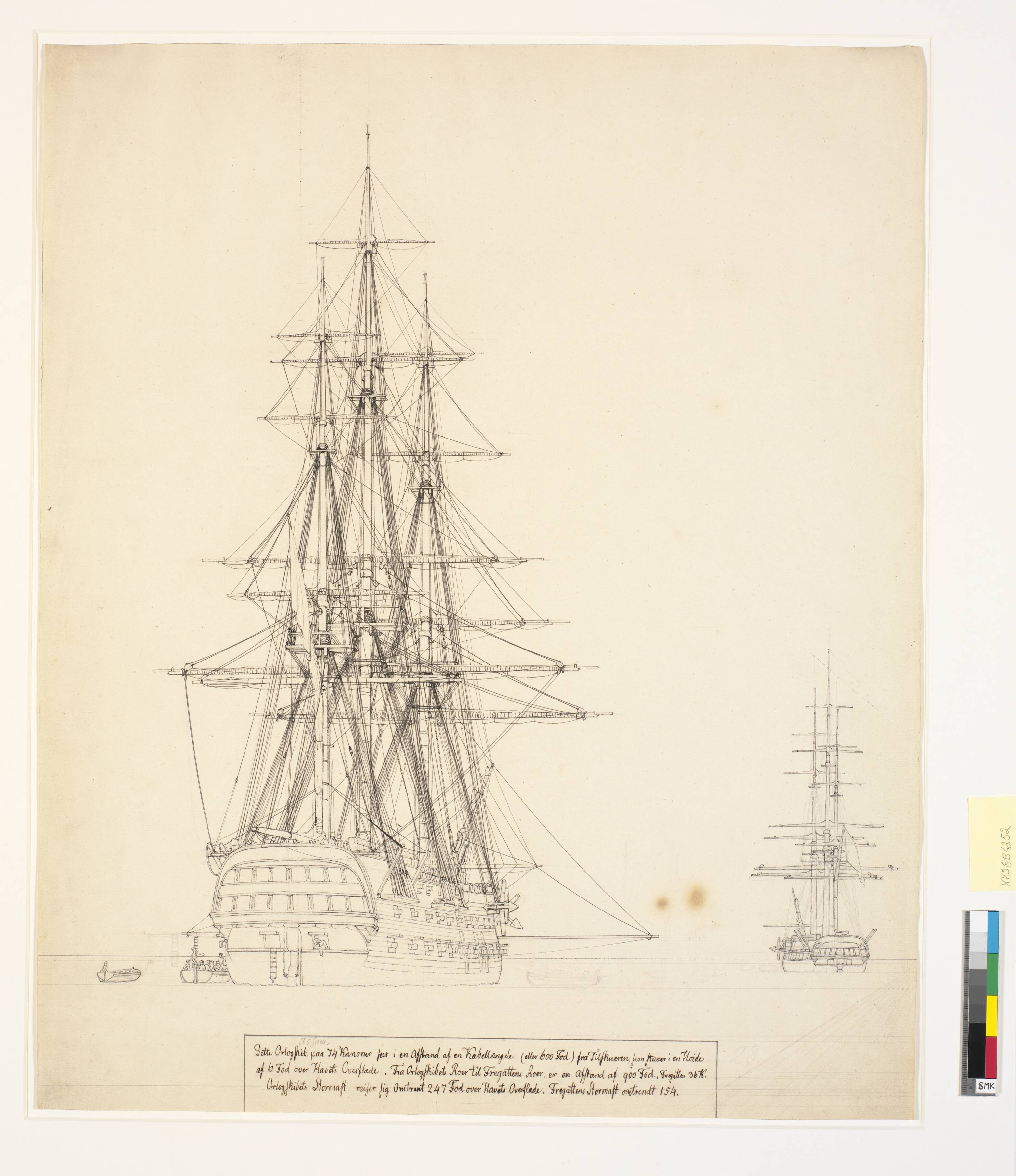 The Russian Ship of the Line "Asow" and a Frigate at Anchor in the Roads of Elsinore