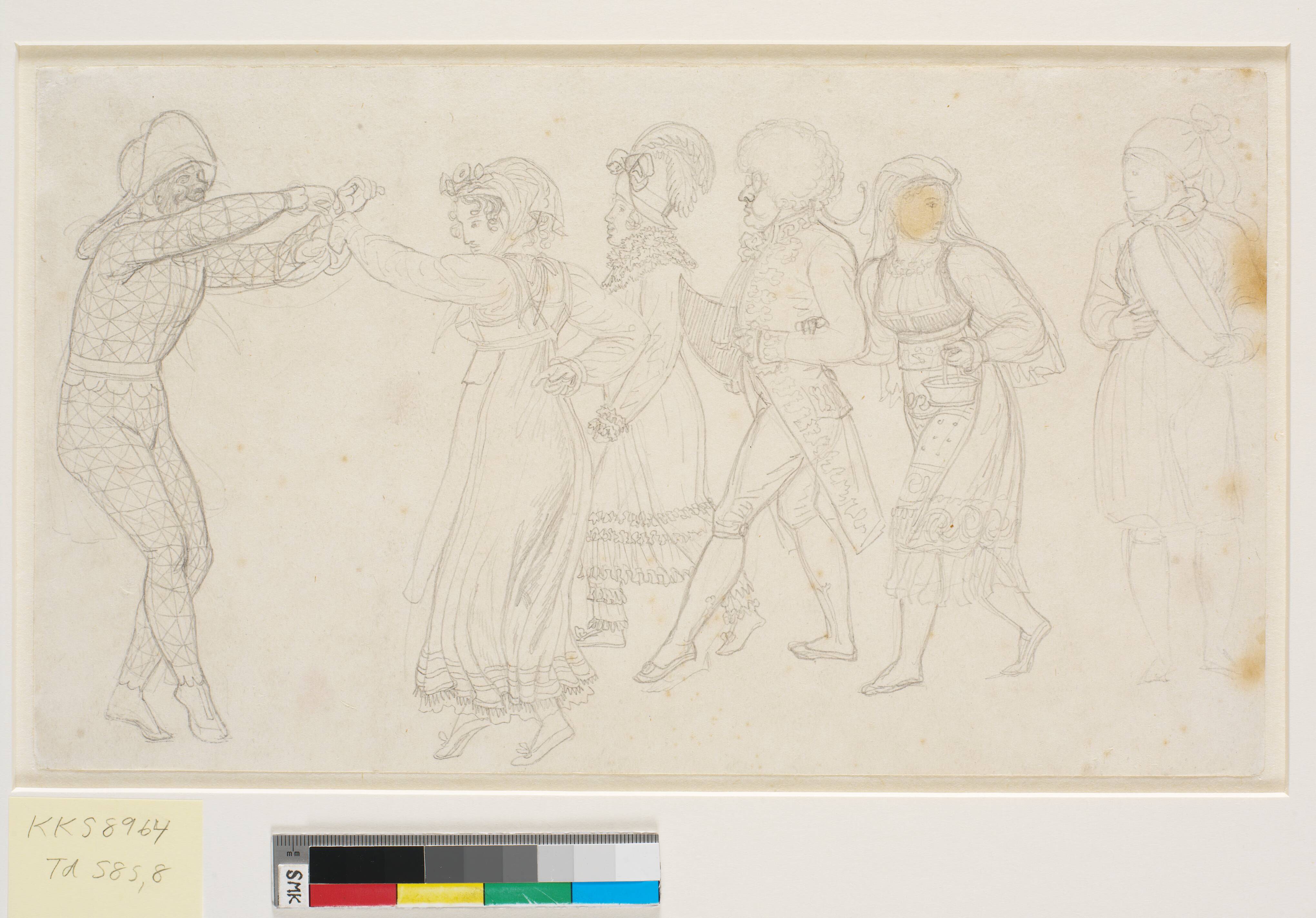 Carnival Scene. Compositional drawing for The Carnival in Rome