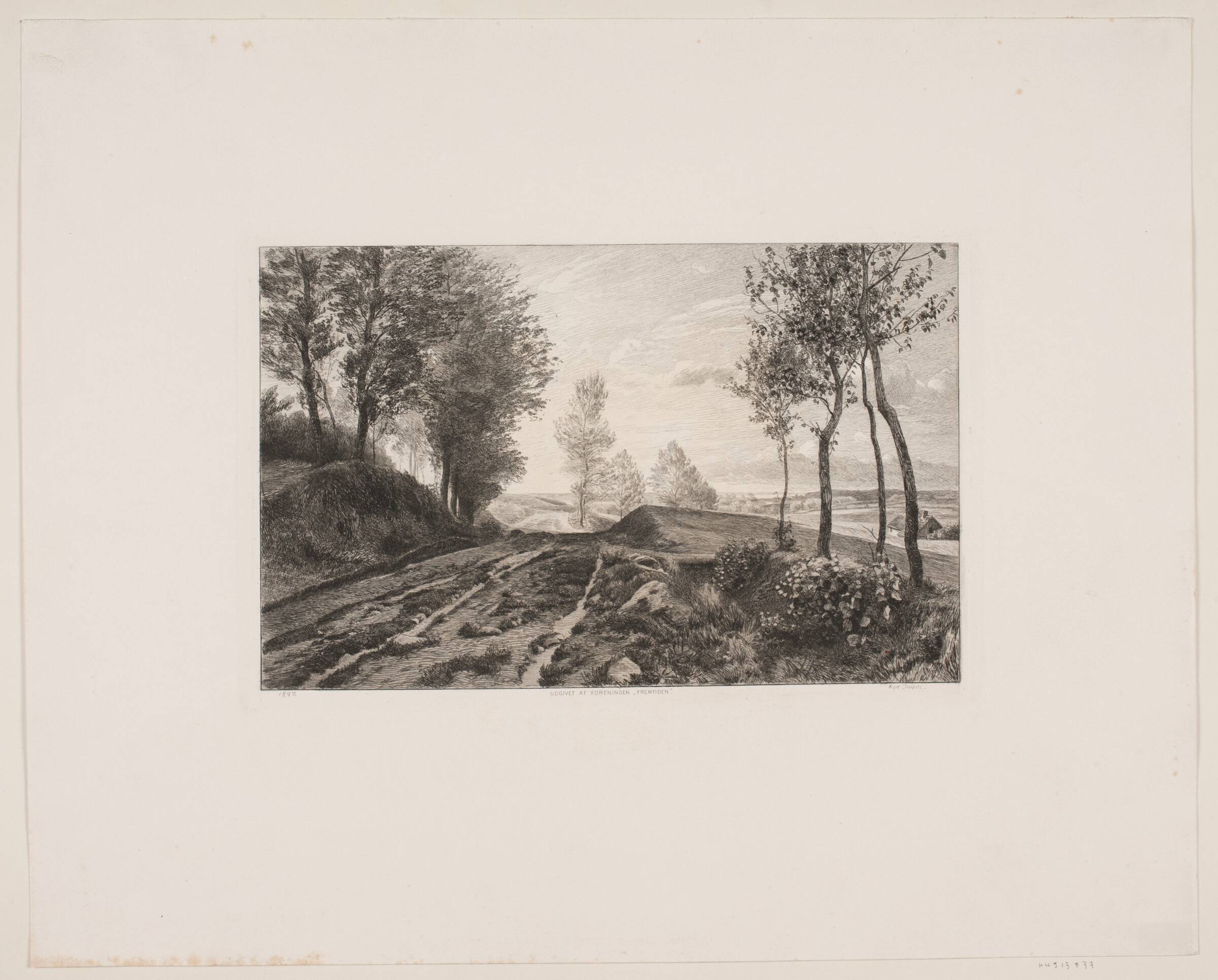 Landskab med vej, Karl Jensen, 1892