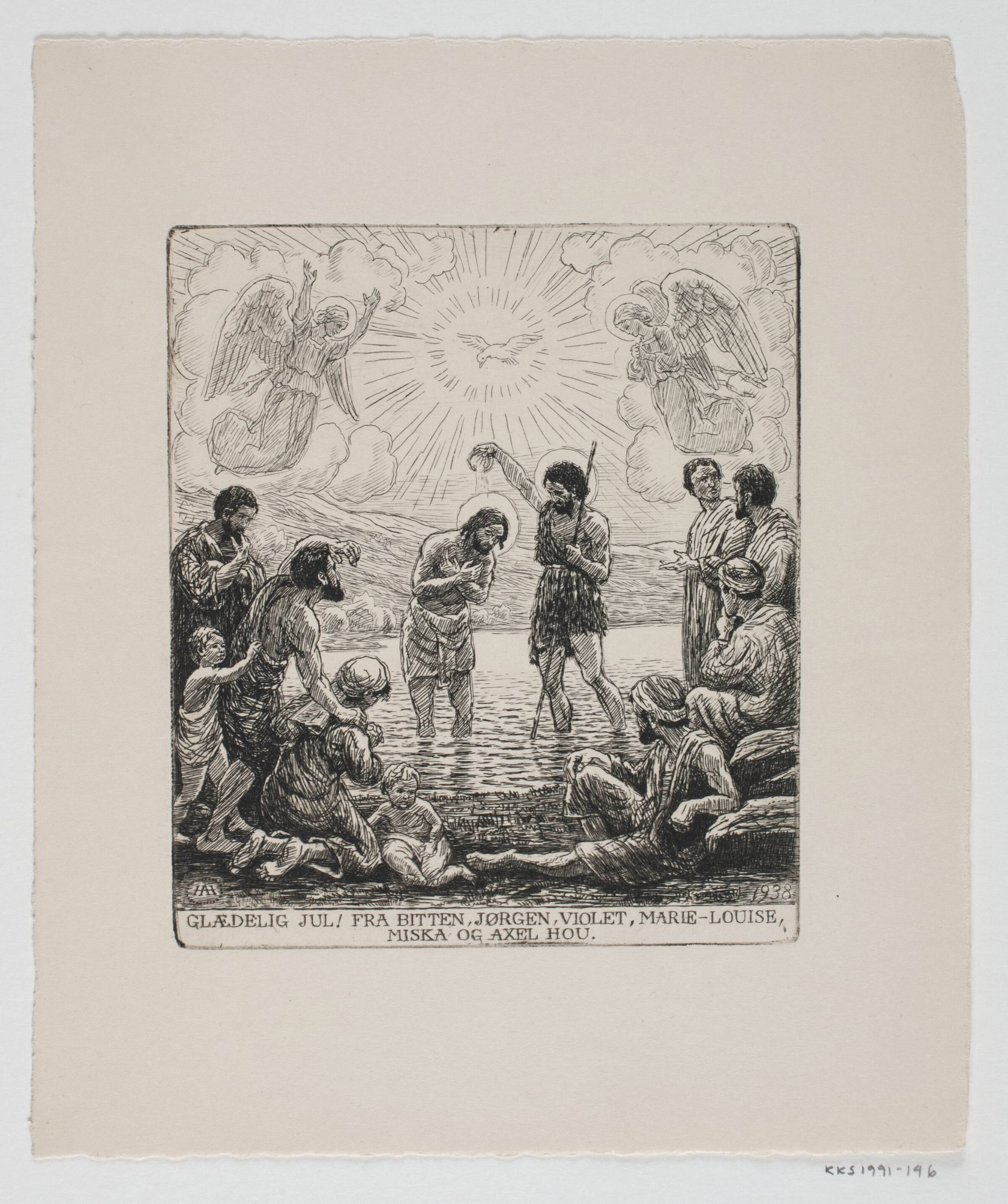 Jule- og nytårskort, Axel Hou, 1938