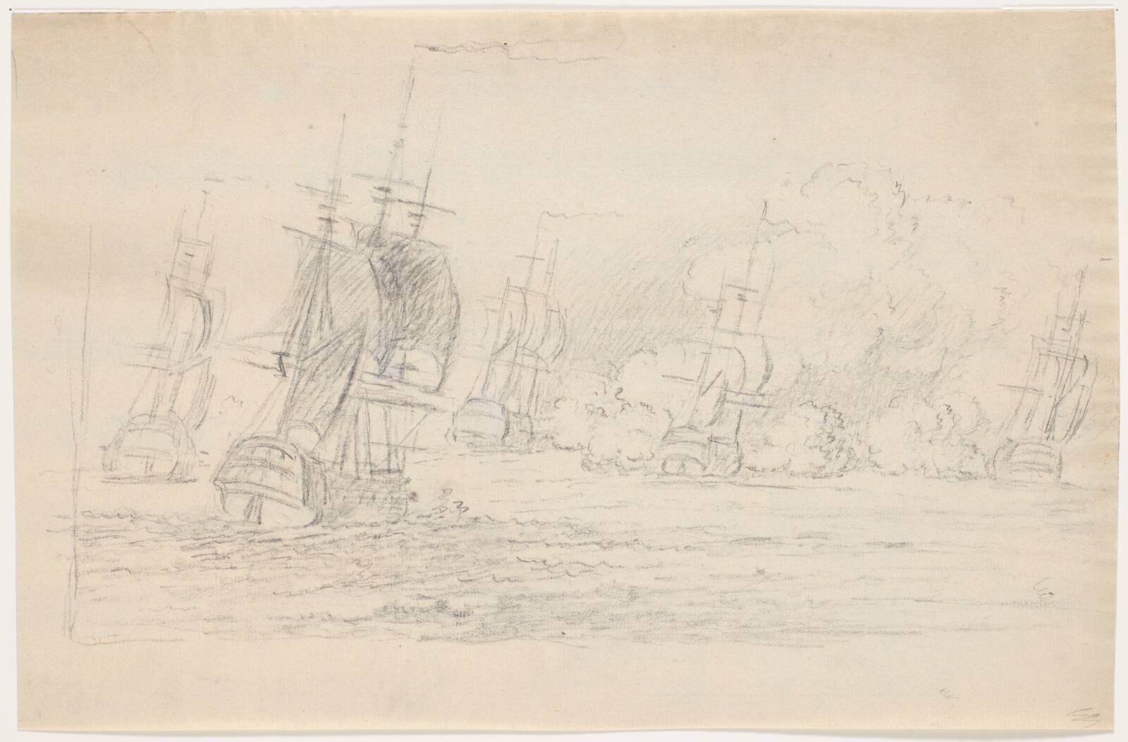 Søslag. 6 skibe, C.A. Lorentzen, 1746-1828