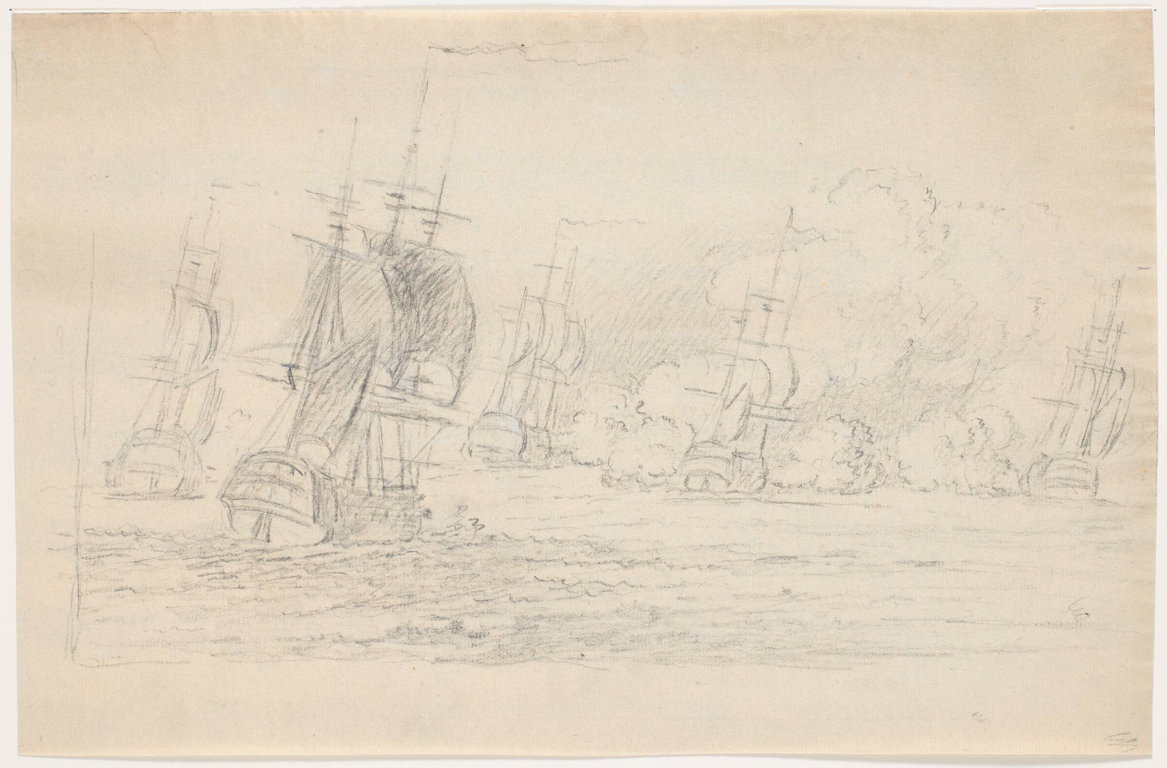 Søslag. 6 skibe, C.A. Lorentzen, 1746-1828