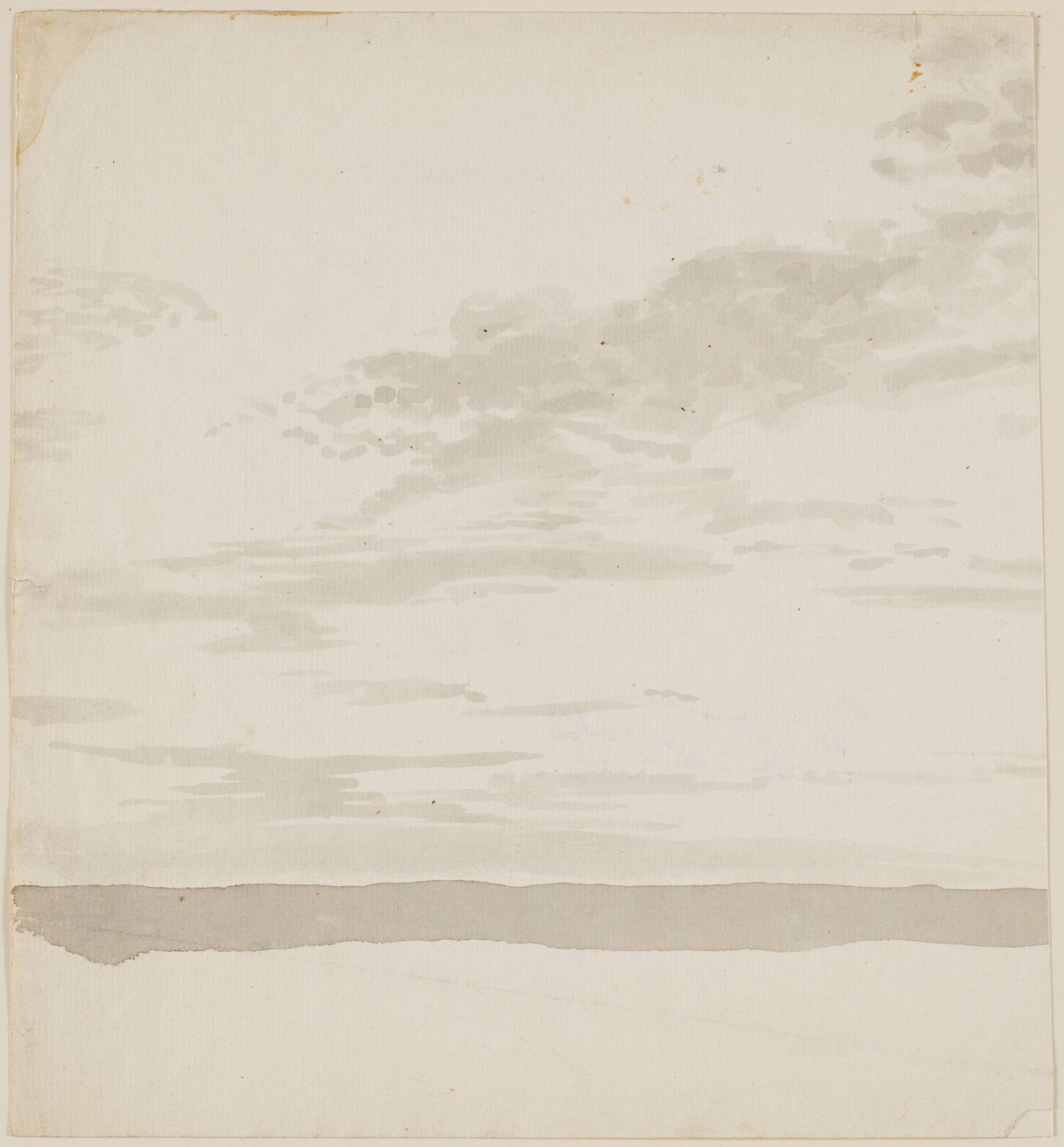 Skystudie med en bræmme af hav eller land forneden., P.C. Skovgaard, 1817-1875