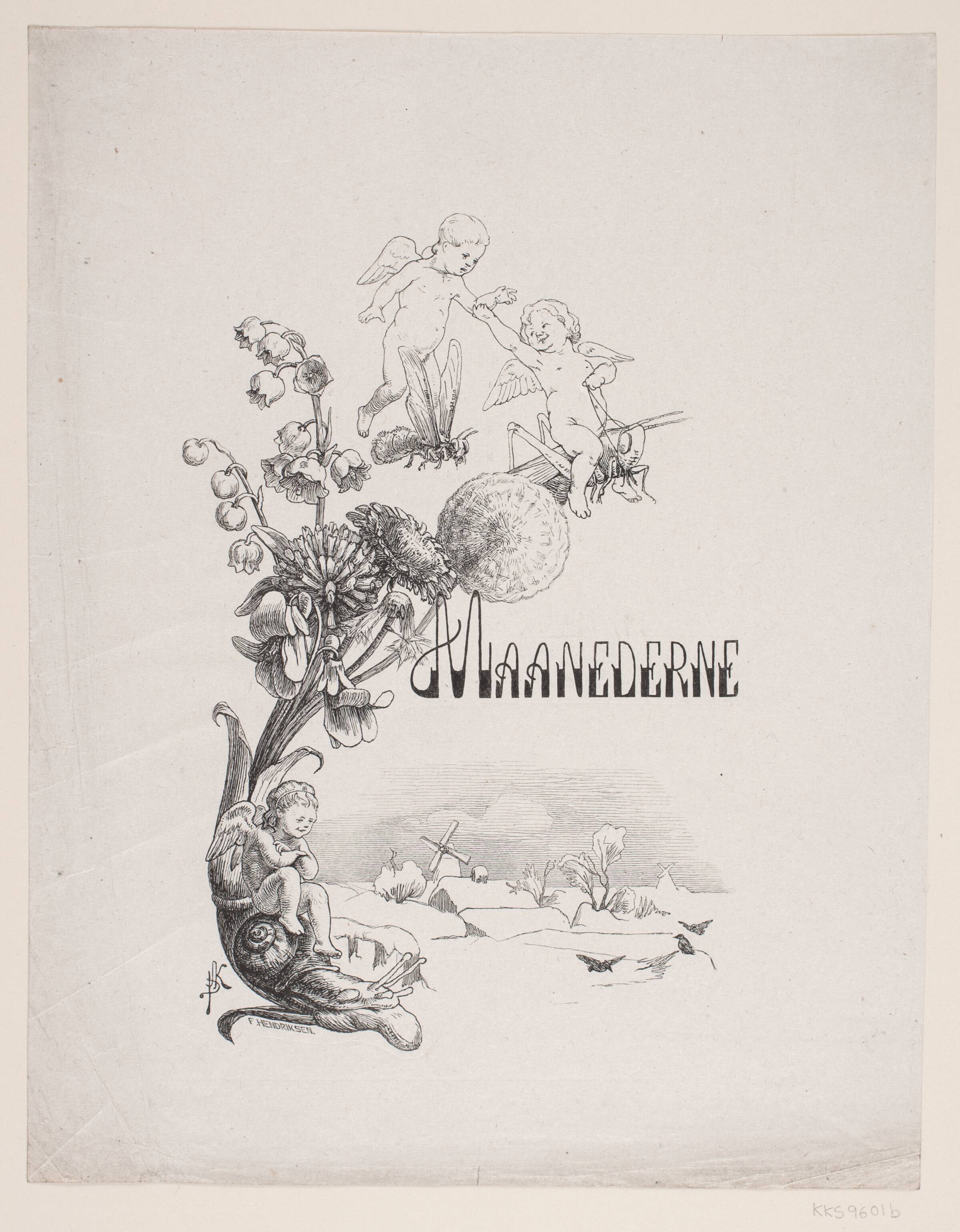 Titelvignet til C. Andersen og F. Hendriksen, "Maanederne", F. Hendriksen, 1847-1878