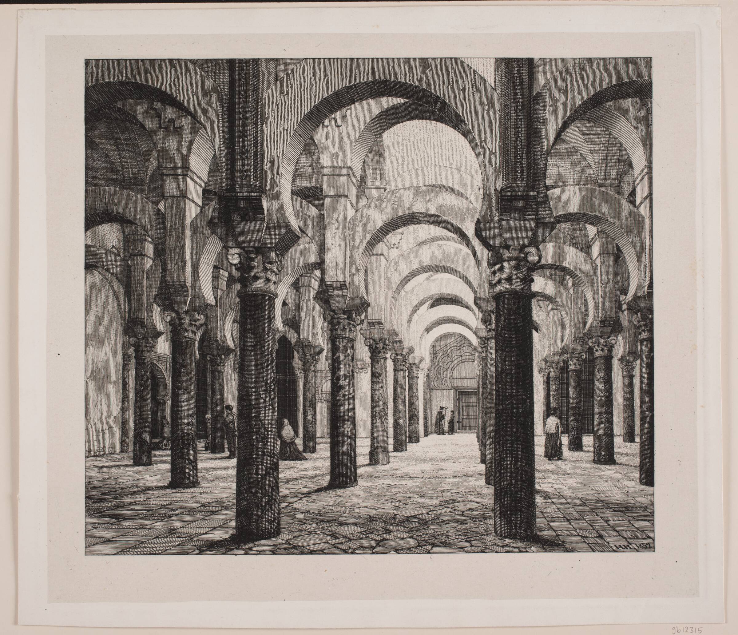 Det indre af Moské i Córdoba, Heinrich Hansen, 1852