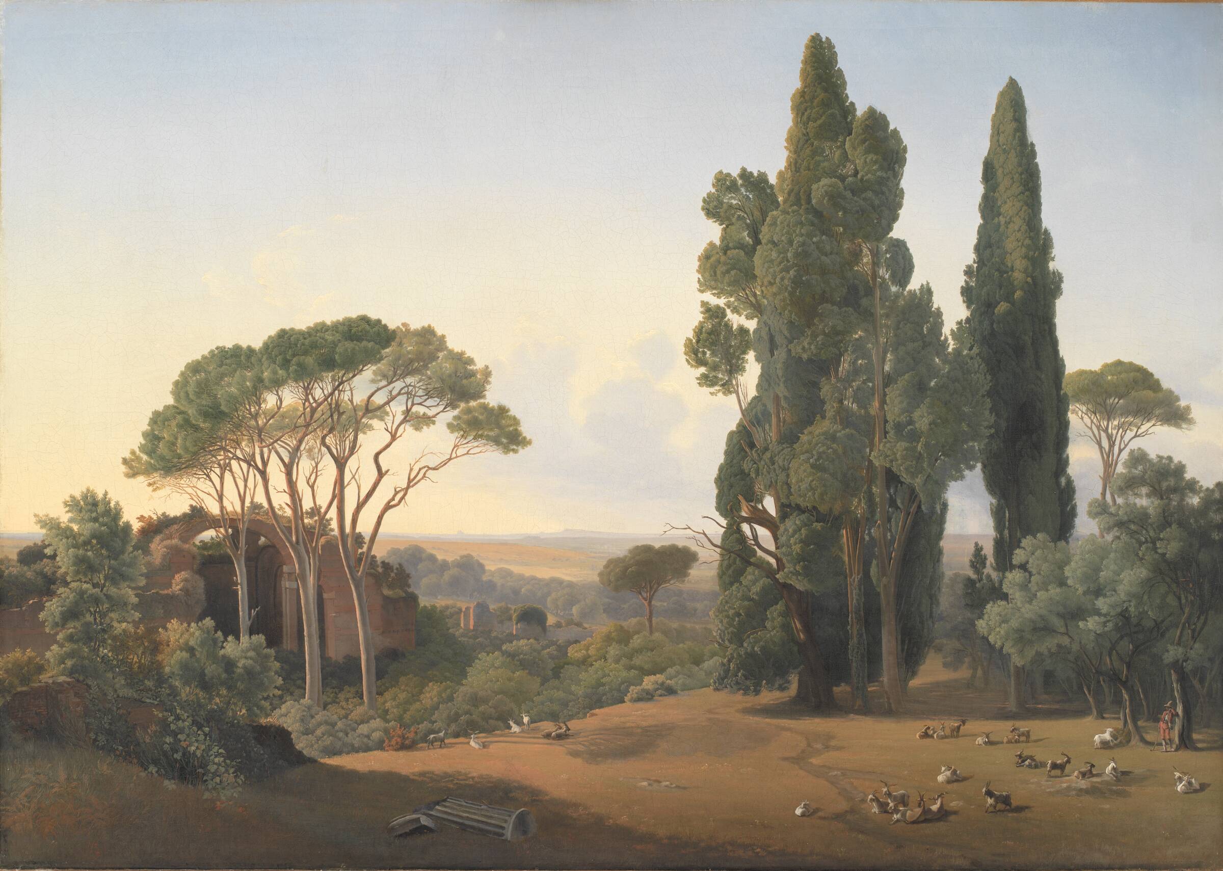 Udsigt fra Hadrians villa ved Tivoli, Fritz Petzholdt, 1832