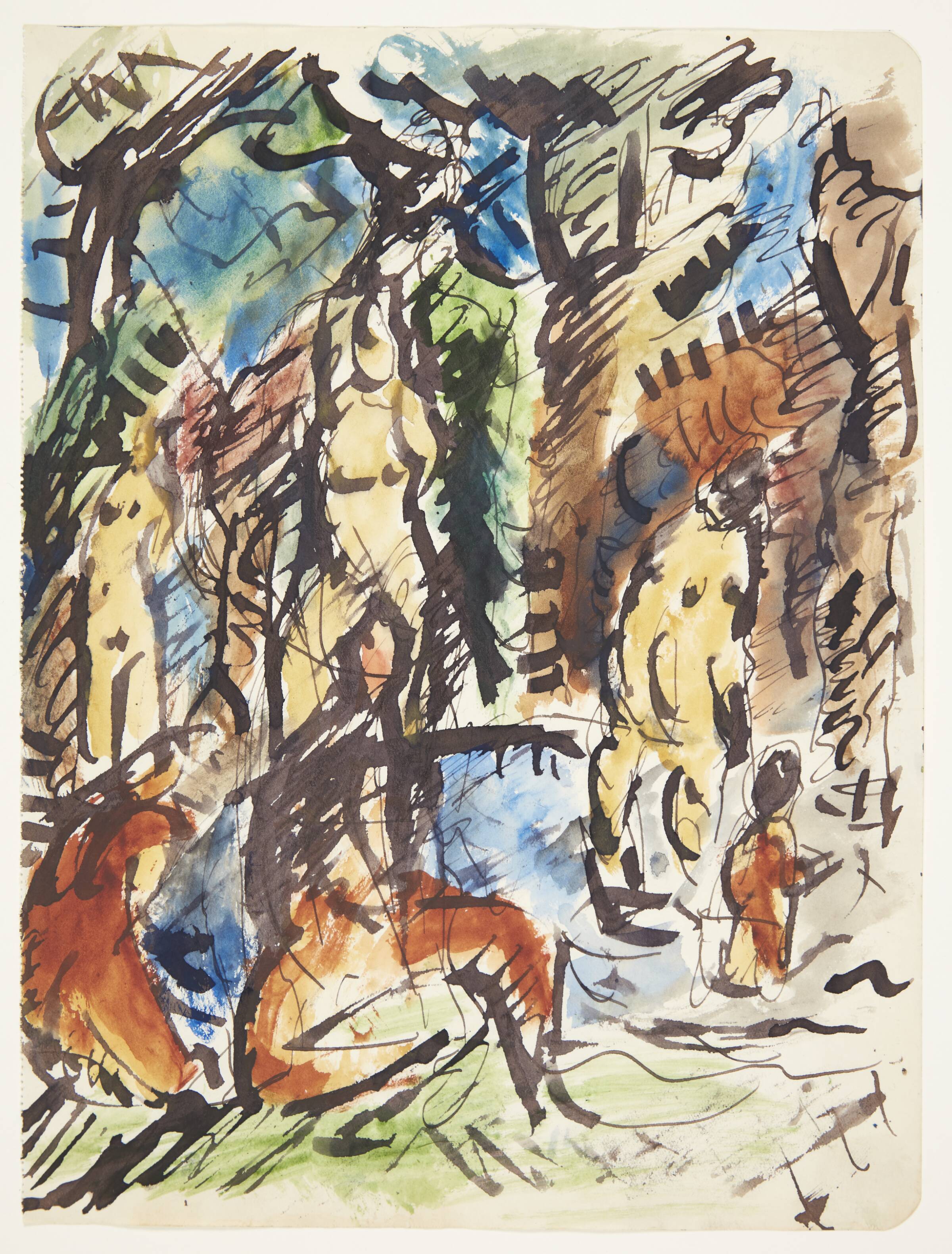 Landskab med figurer, Ebba Carstensen, 1900-1967