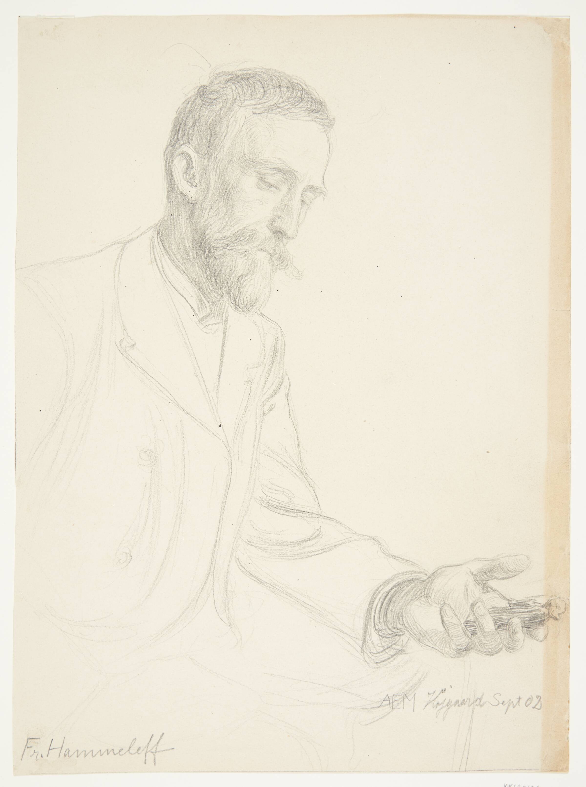 Portræt af billedhugger Fr. Hammeleff, Anna Munch, 1902