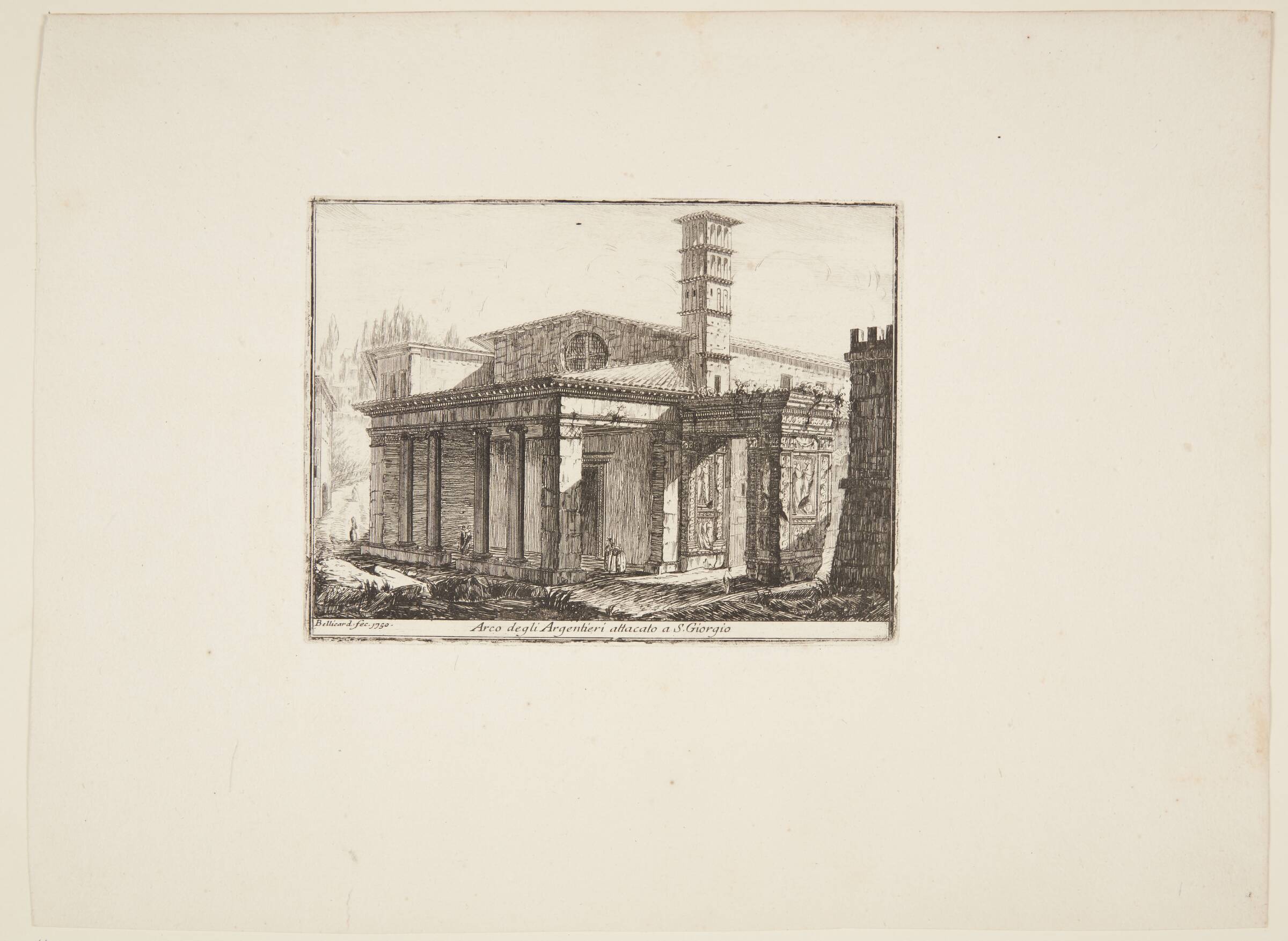Argentieri's triumfbue og S. Giorgio-kirken, Jerome Charles Bellicard, 1750