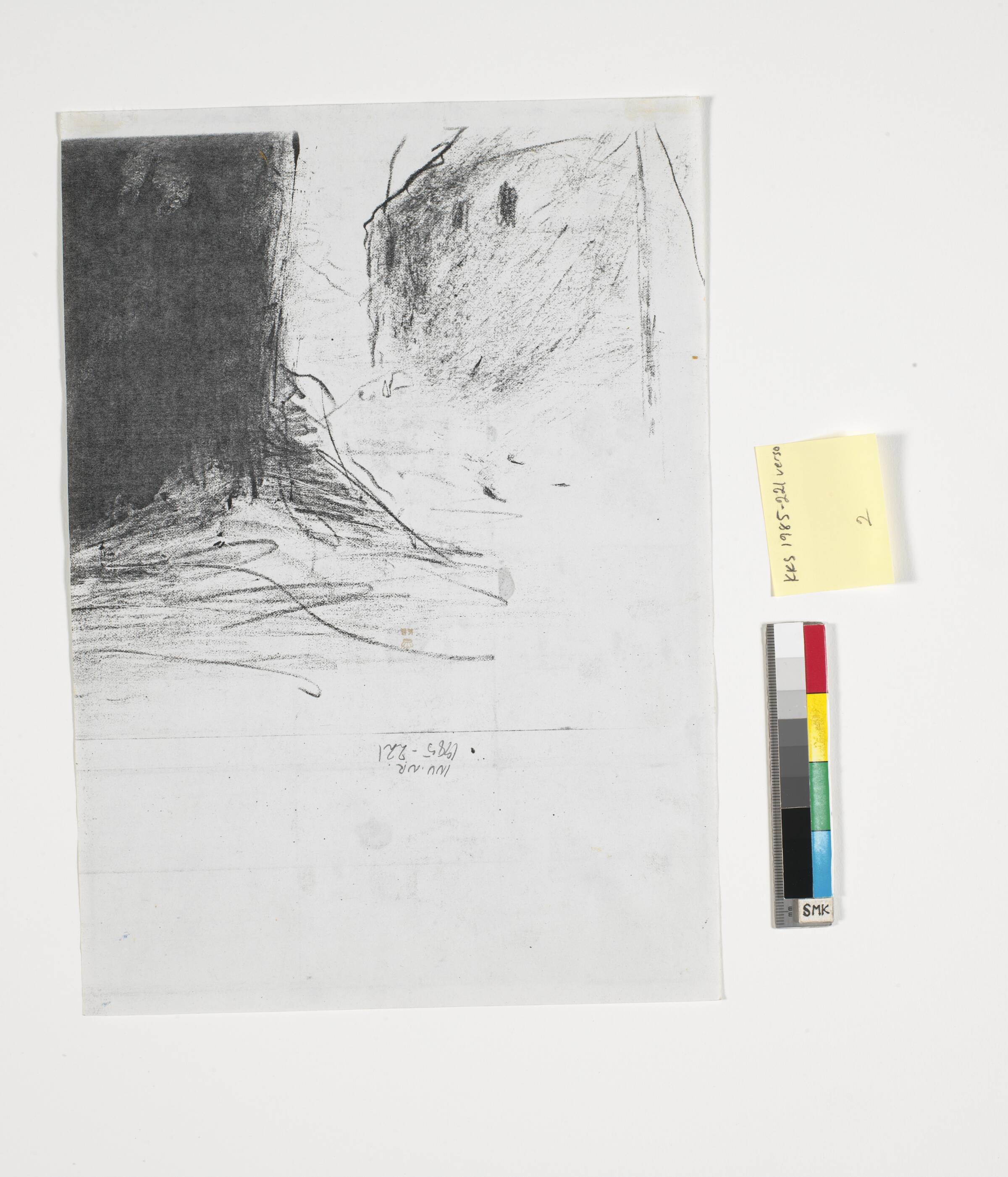 Fragment af fotokopieret tegning, Nina Sten-Knudsen, 1980