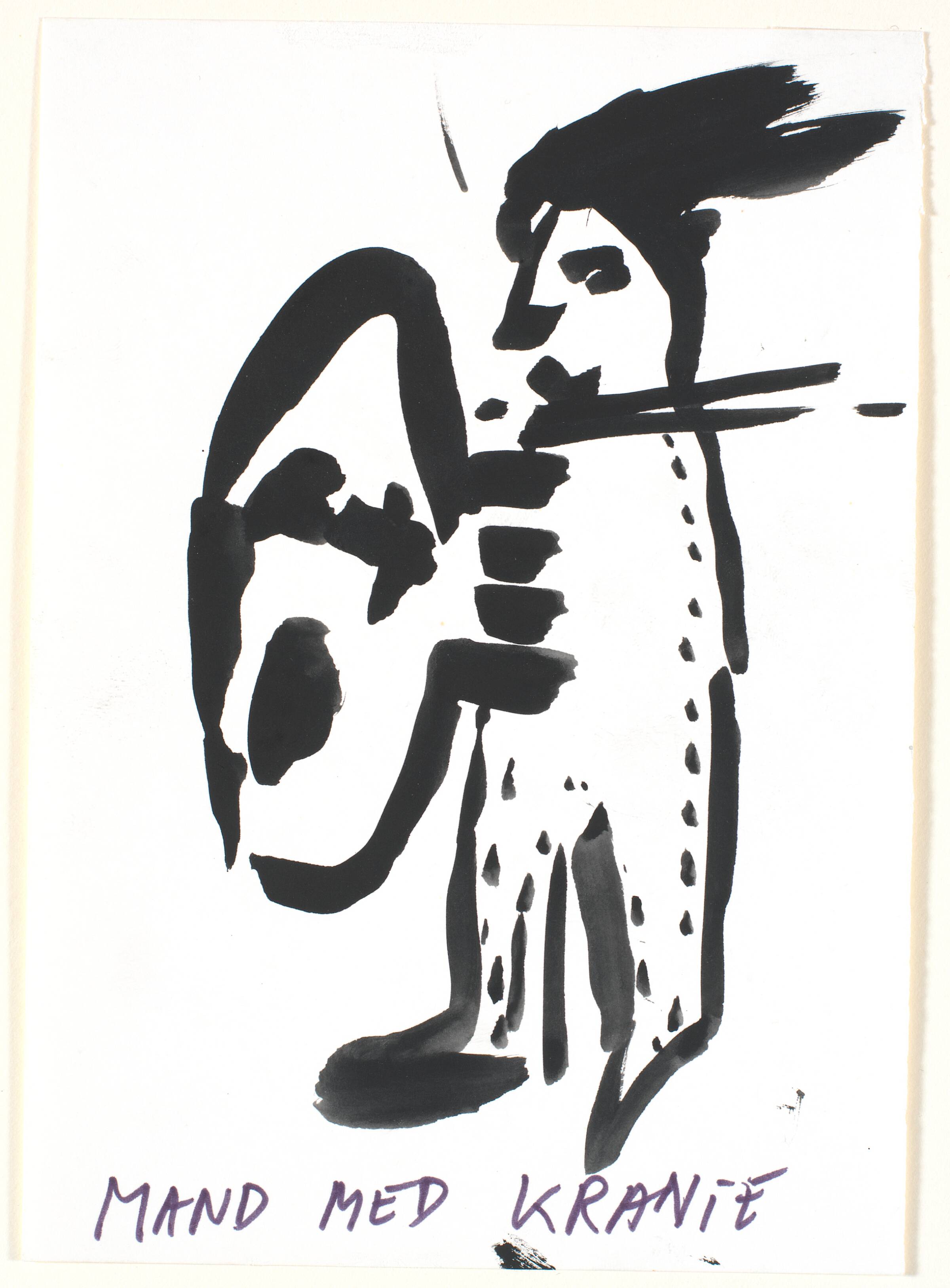 Mand med kranie, Claus Carstensen, 1982
