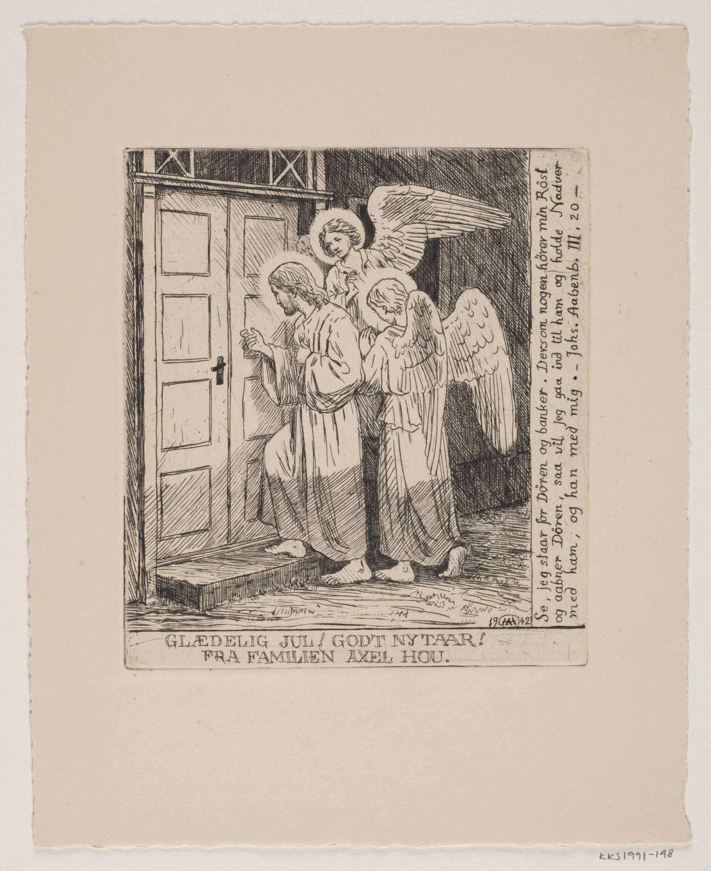 Jule- og nytårskort, Axel Hou, 1942