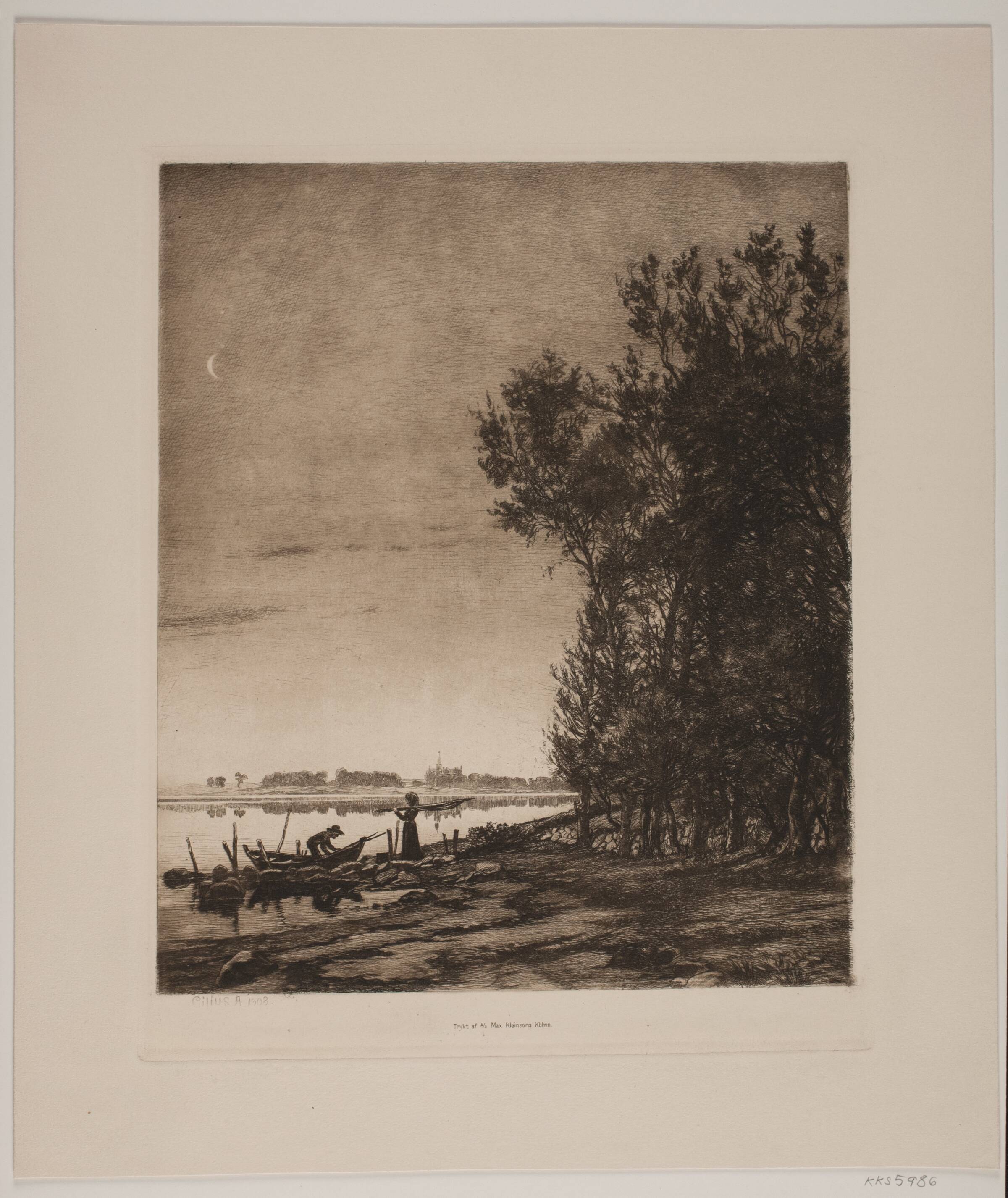 Træer ved en indsø, Andersen, Cilius, 1908