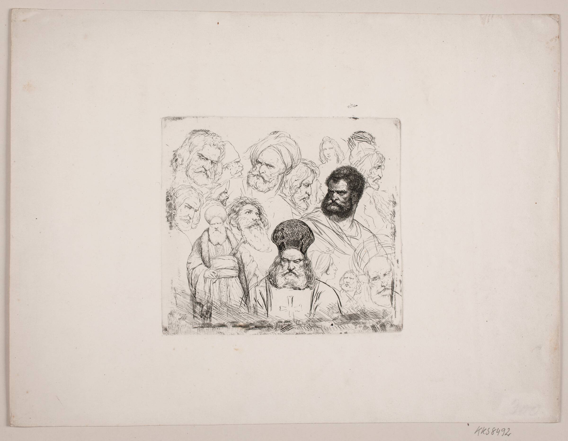 Prøveblad. 17 hoveder, Niels Simonsen, 1834-1866