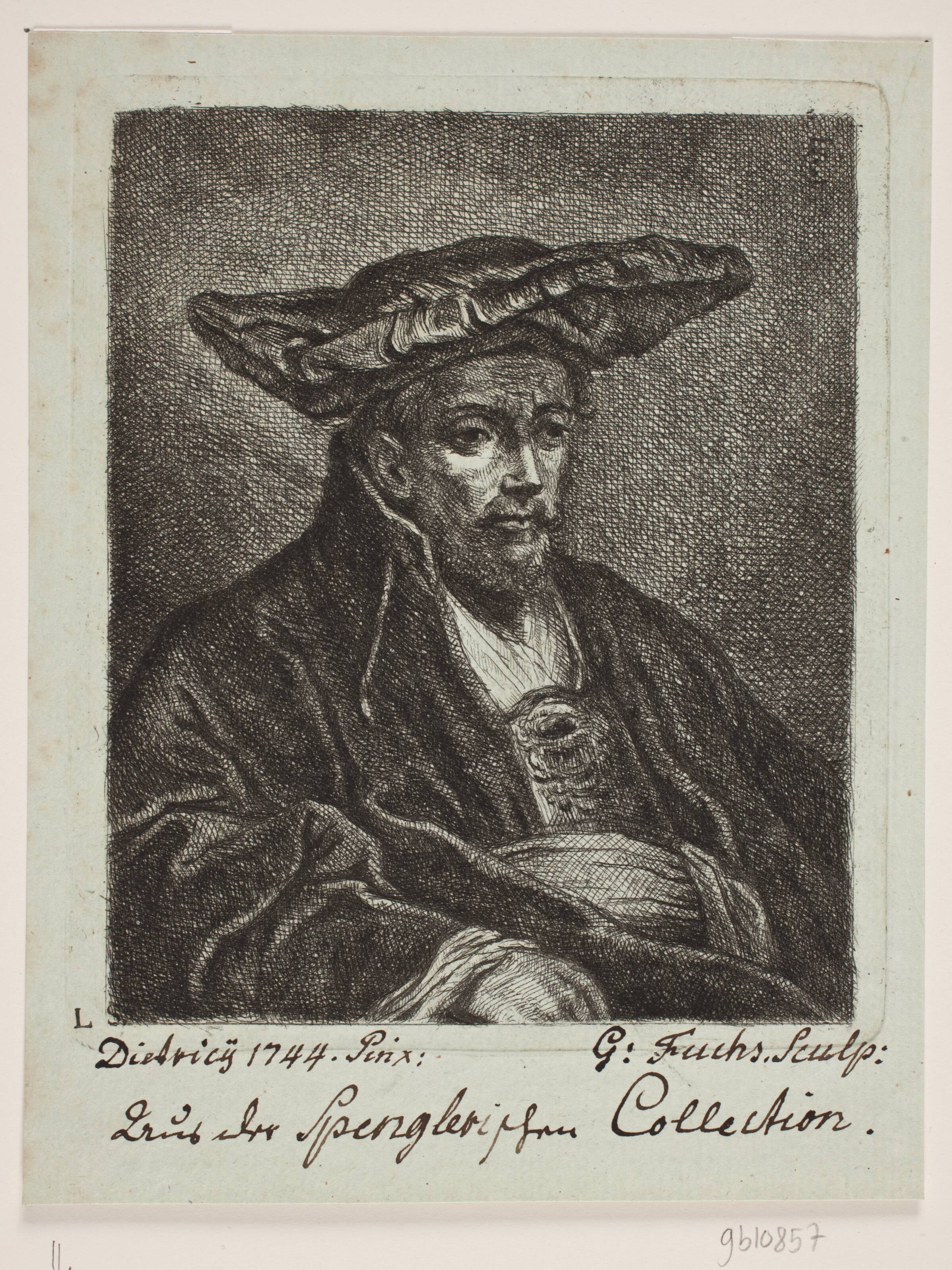 En mand med baret, Georg Mathias Fuchs, 1774