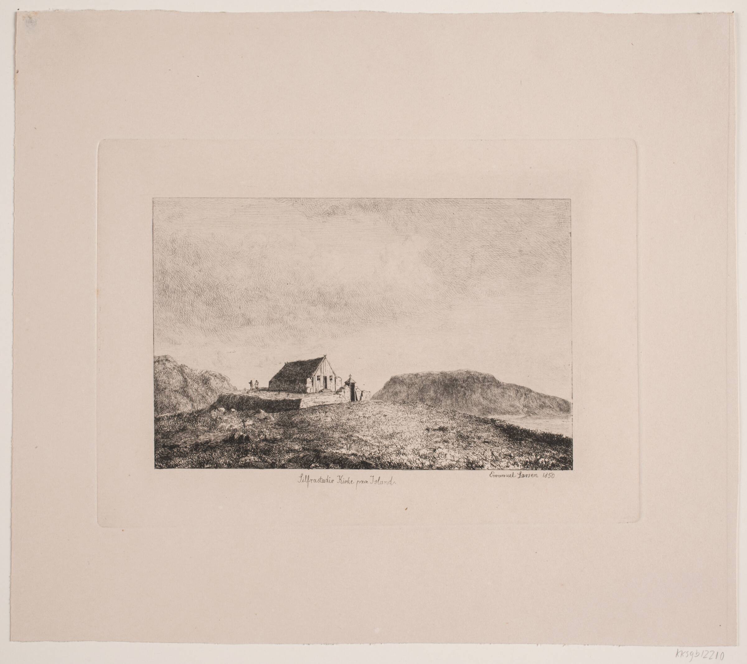 Silfrastadir kirke på Island, Emanuel Larsen, 1850