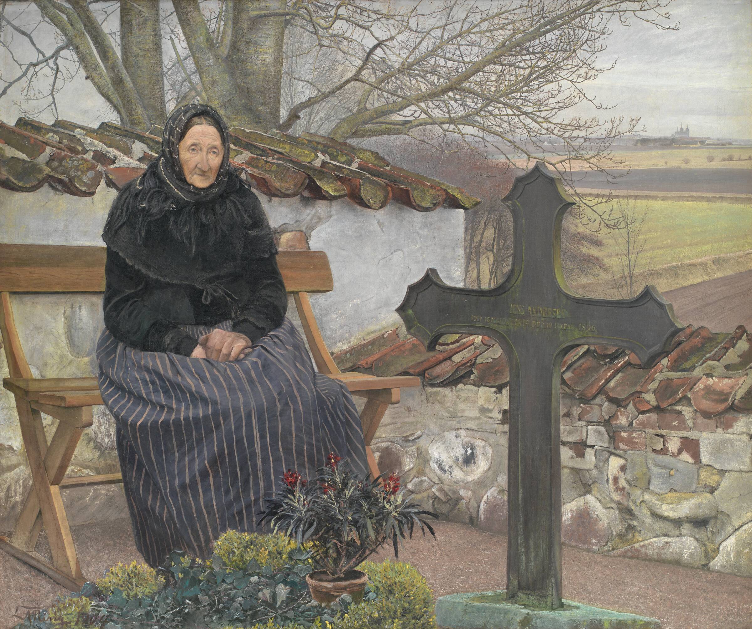 På kirkegården i Fløng, L.A. Ring, 1904