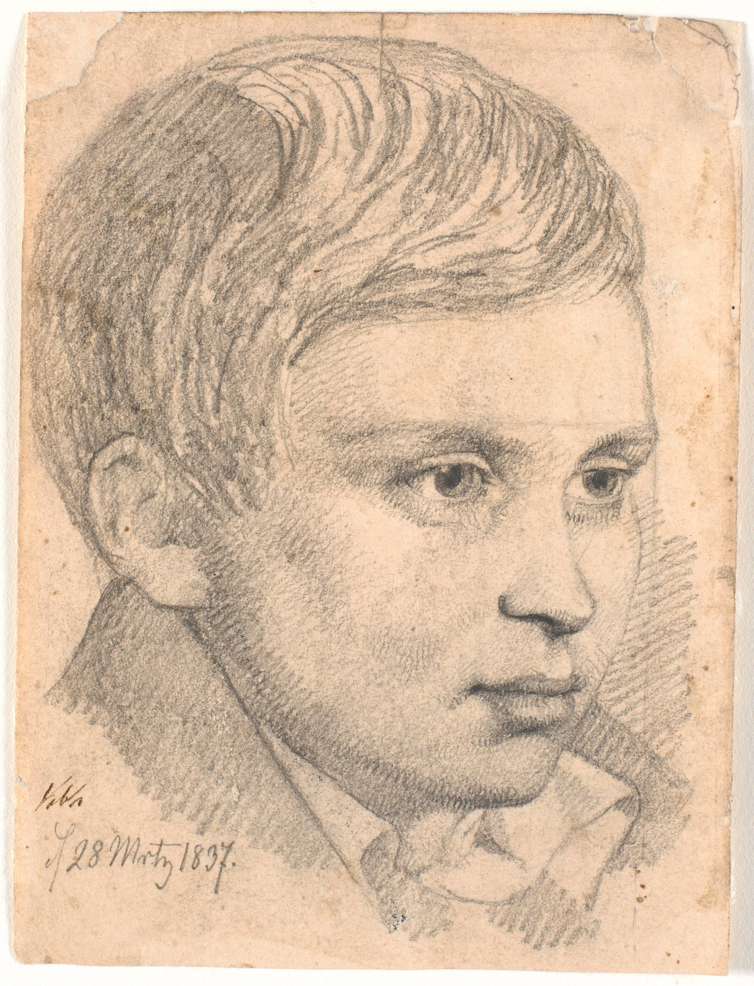 Drengehoved, Johan Thomas Lundbye, 1837